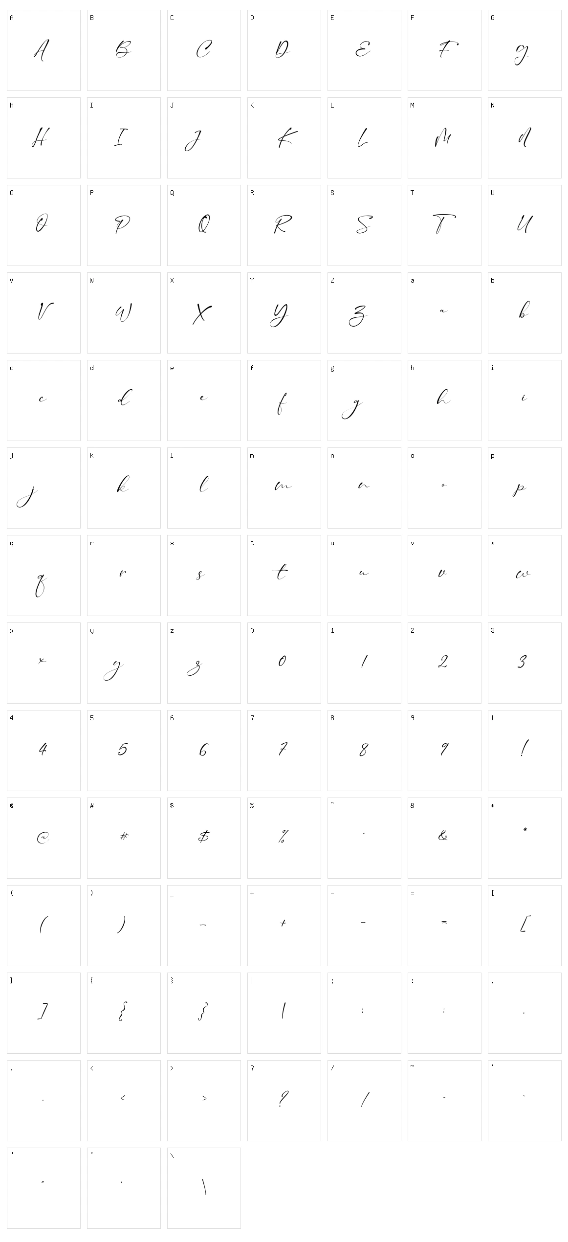 Taman Signature Character Set