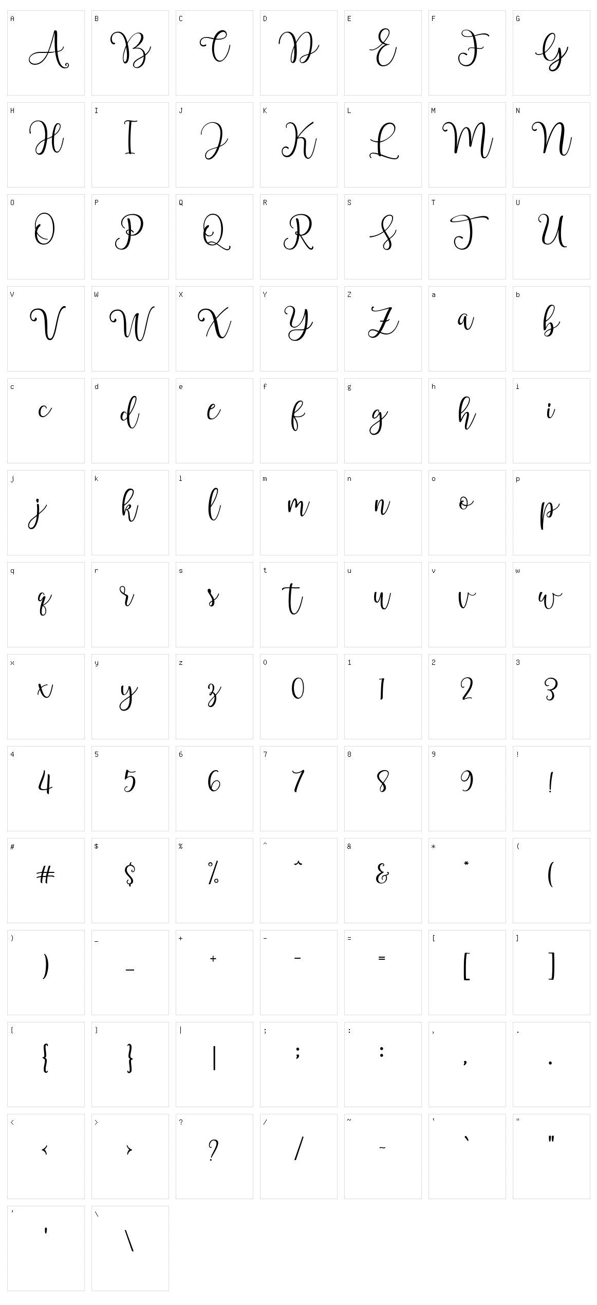 Taslymah Character Set