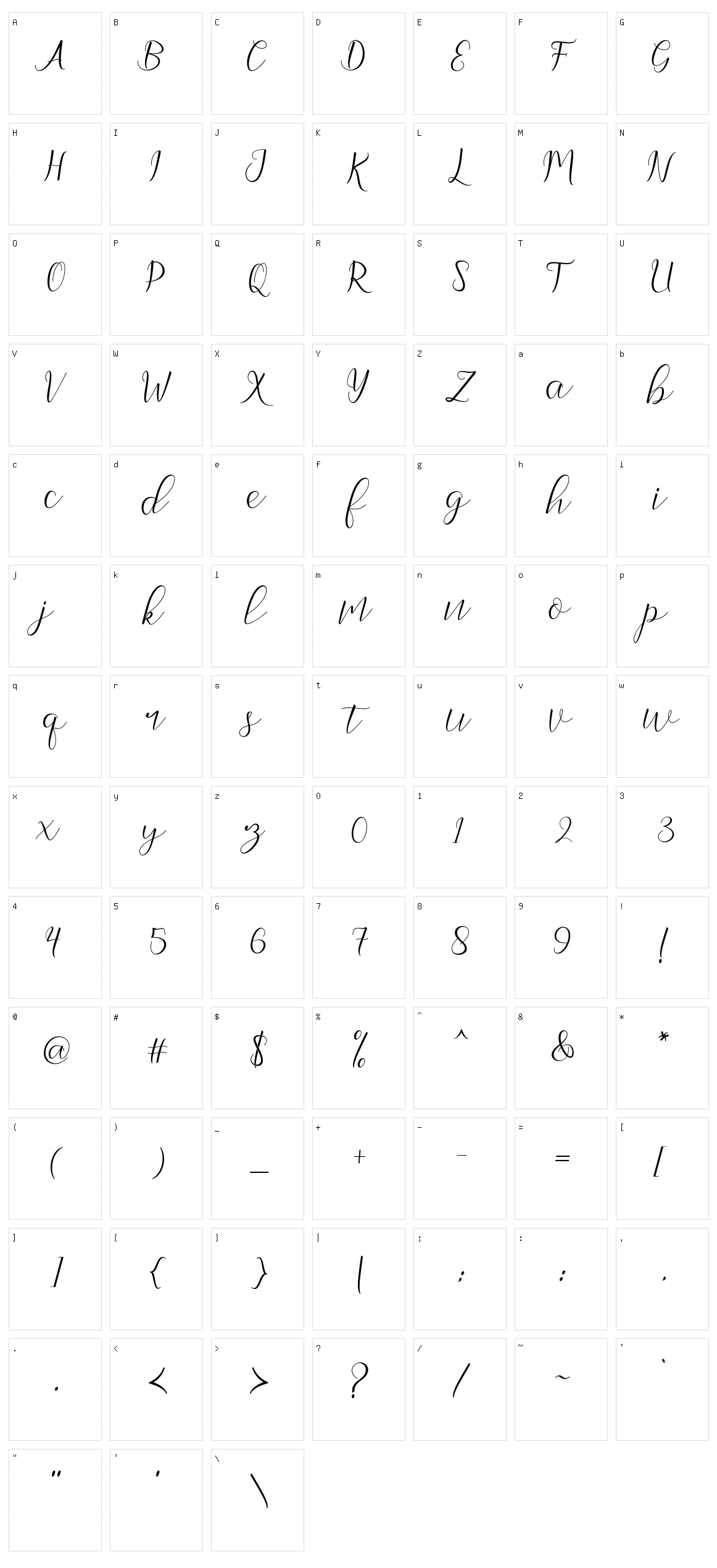 Tegofia Character Set