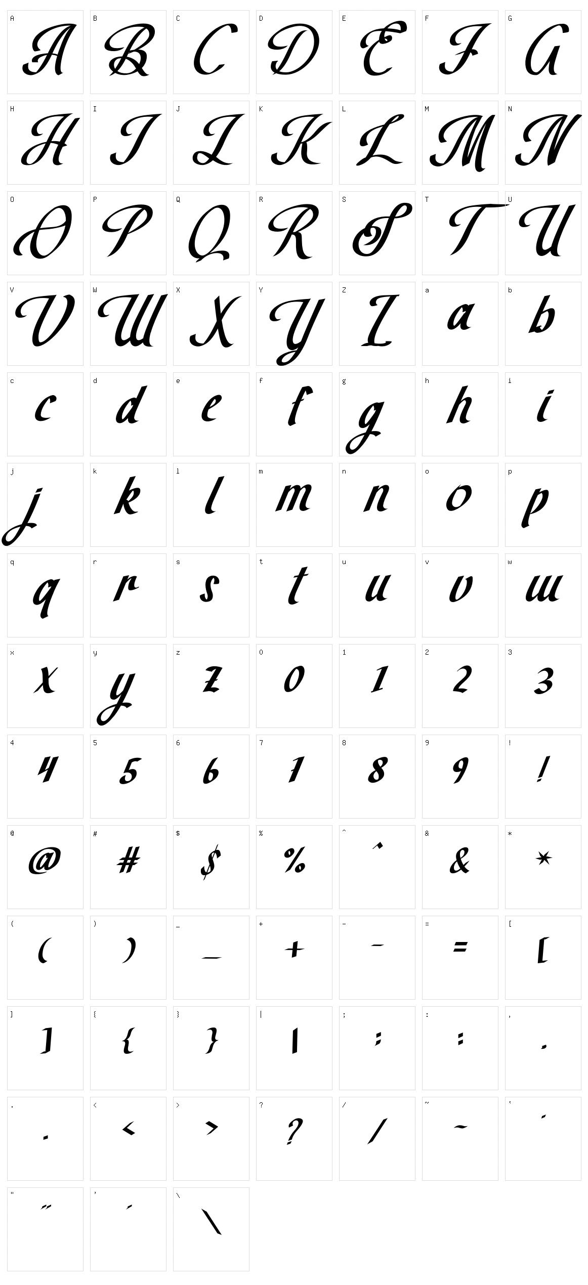 The Brown Wall Character Set