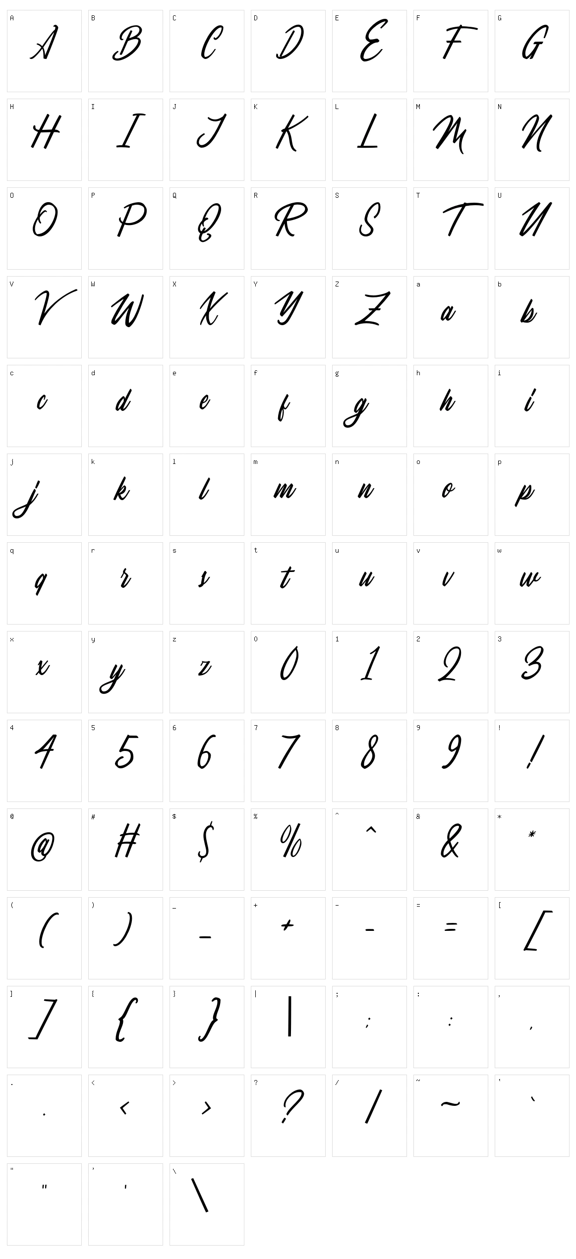 The Greyhound Character Set