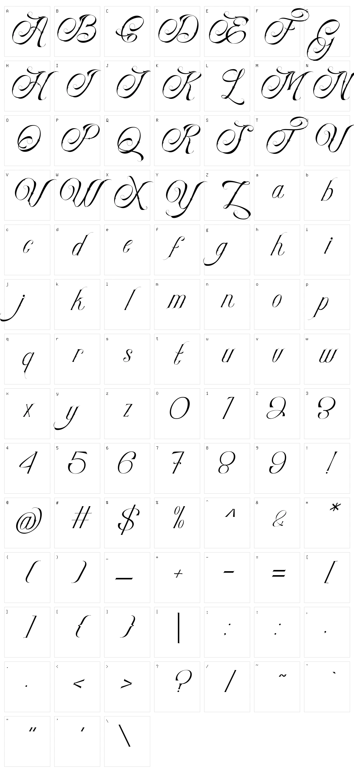 The Masquito Character Set