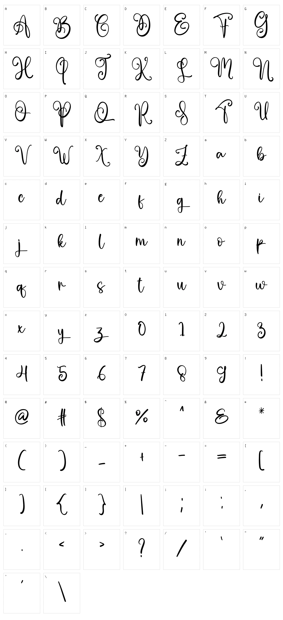 Thomshon Character Set