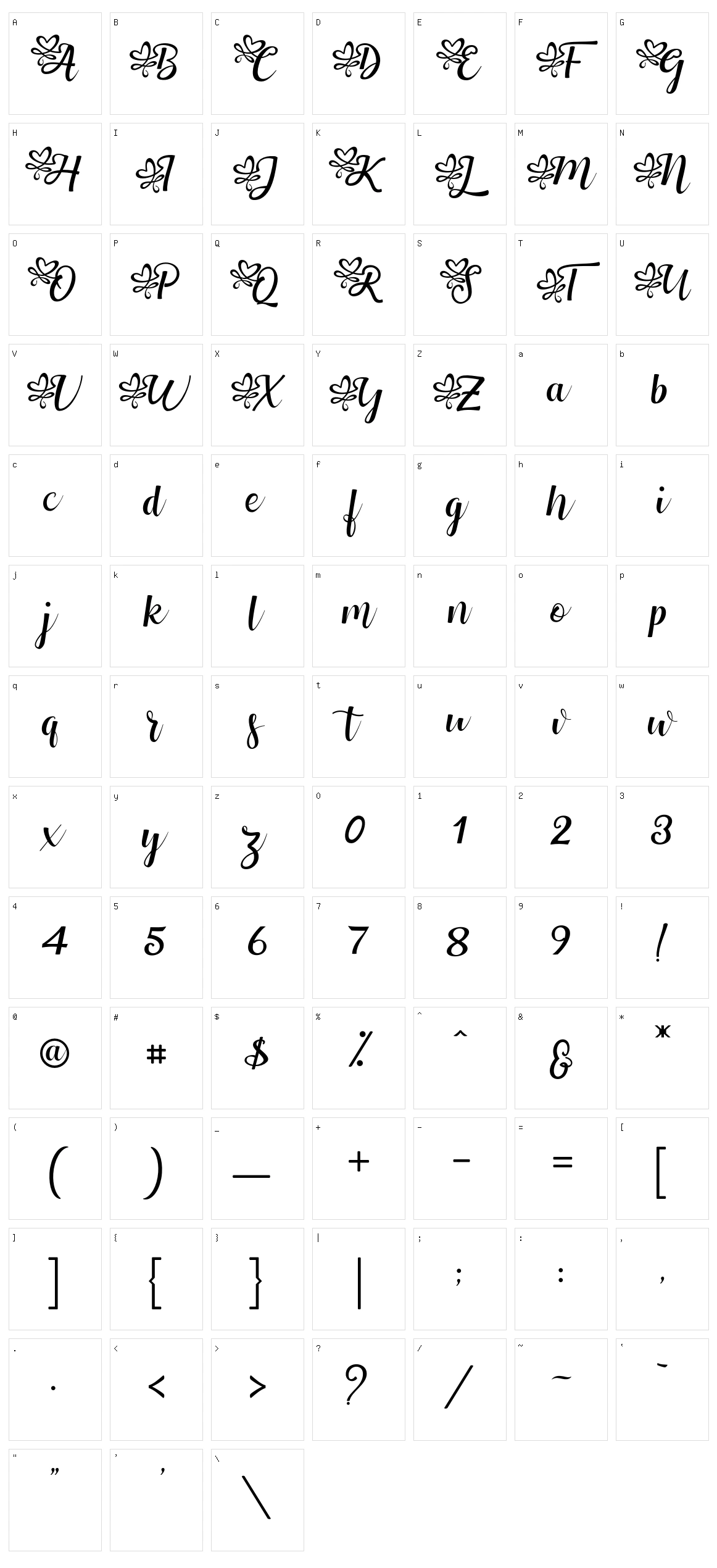 Tiberias Character Set