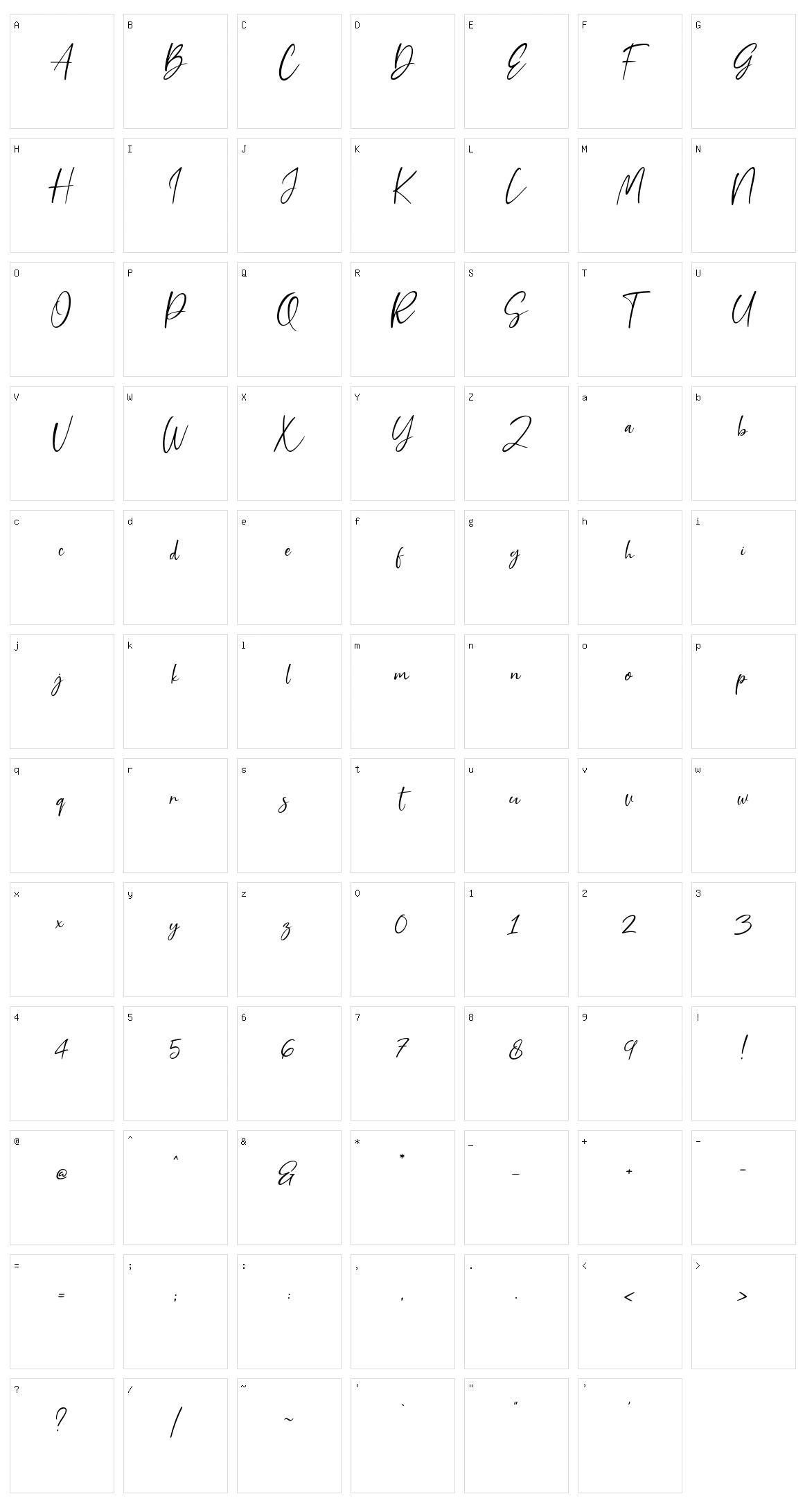 Tosca Pen Character Set