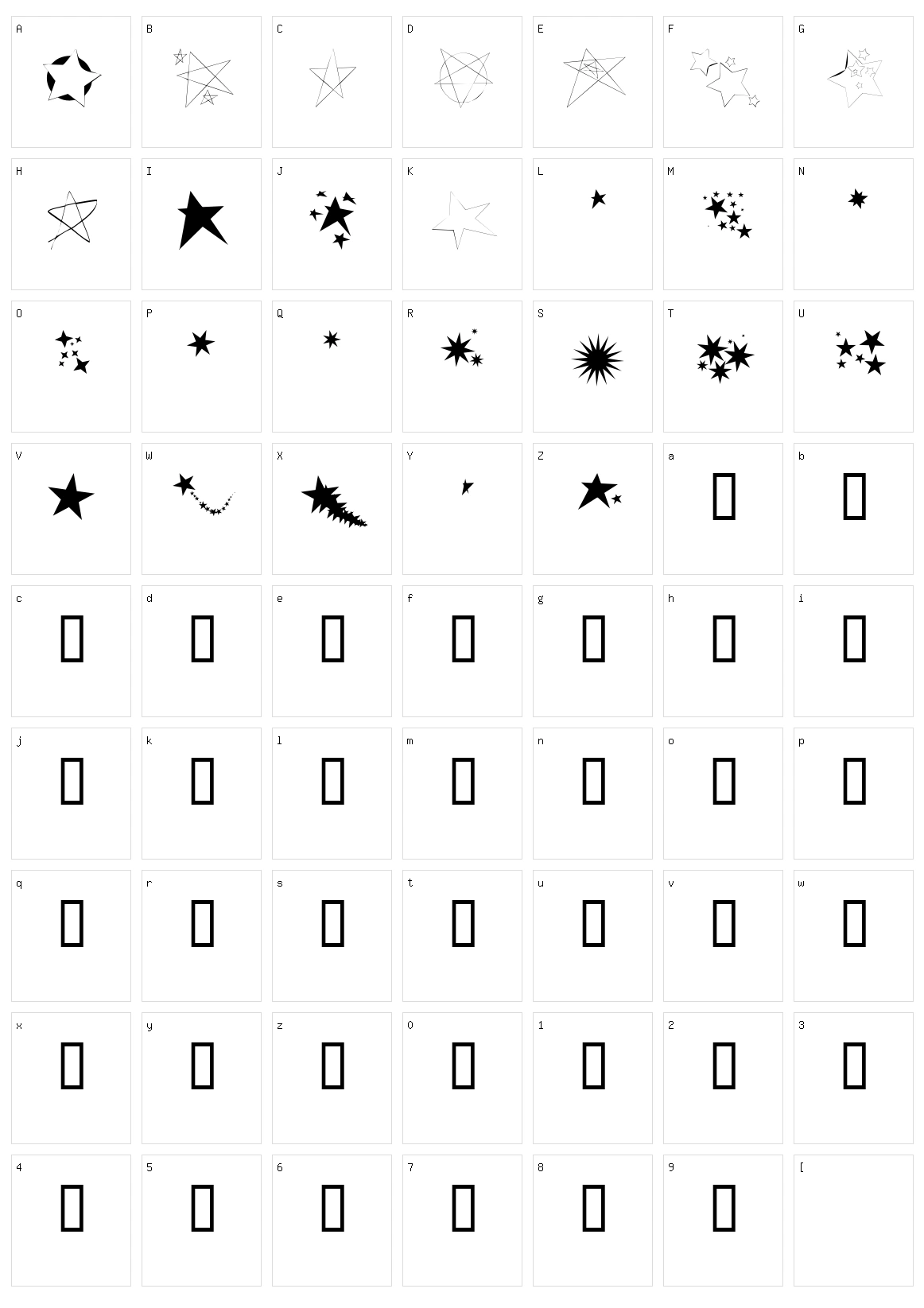 Freaking Stars Character Set