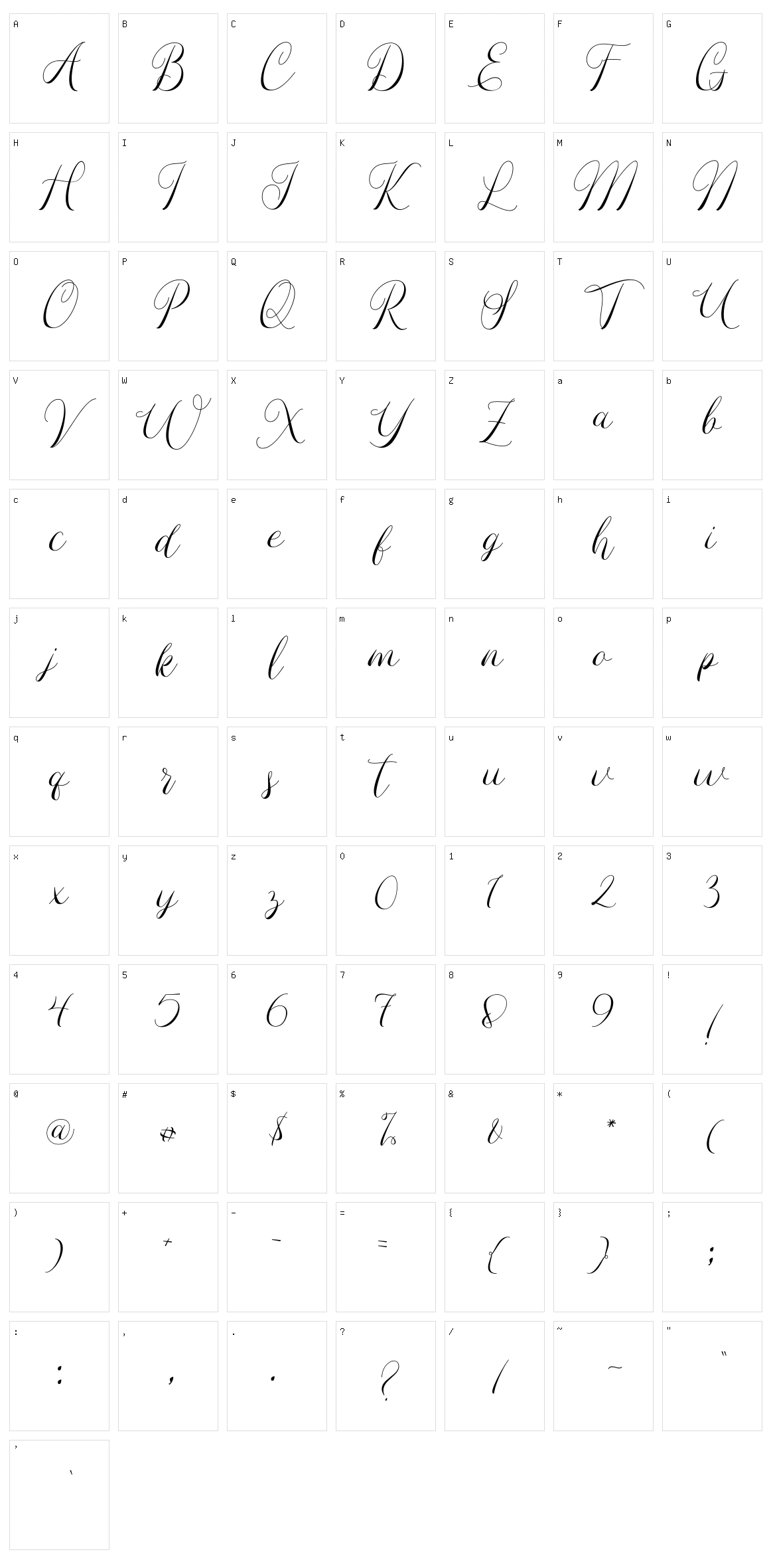 Umbrella Script Character Set