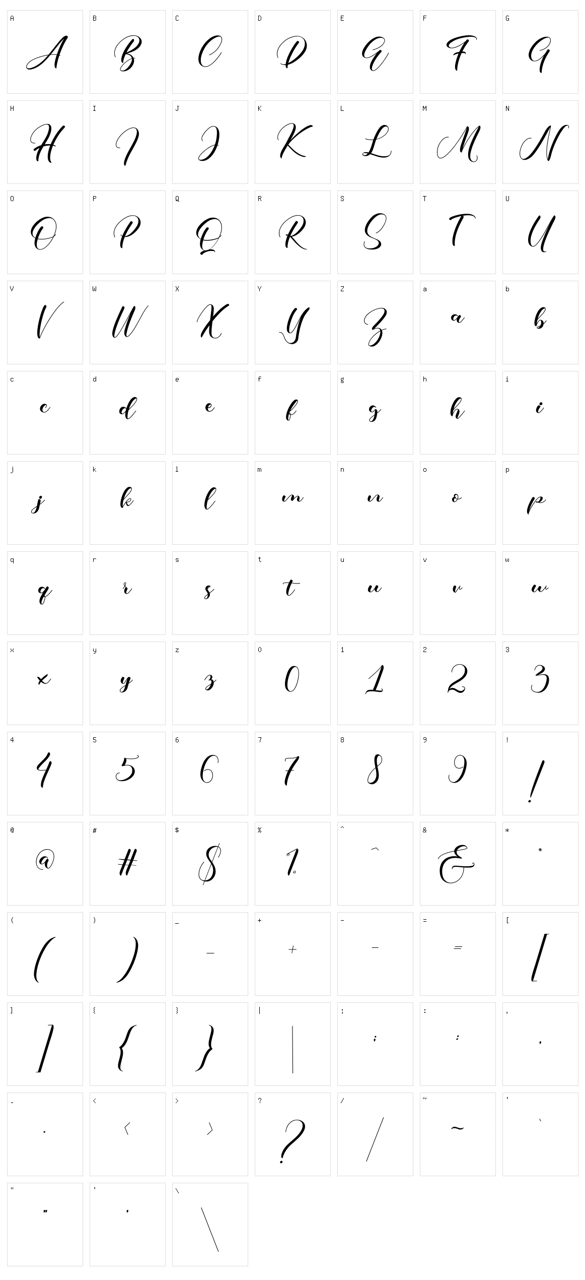 Undella Character Set