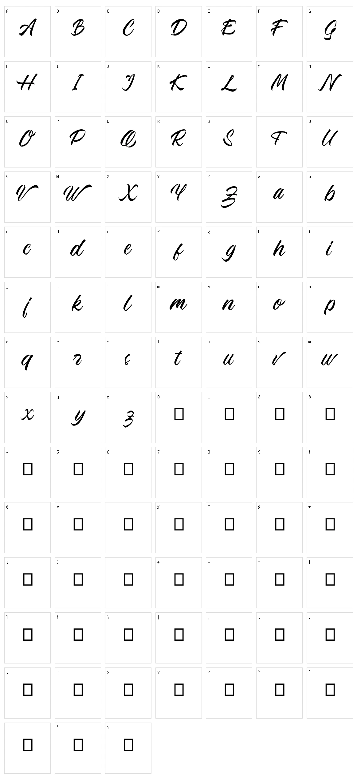 Vabeulit Character Set