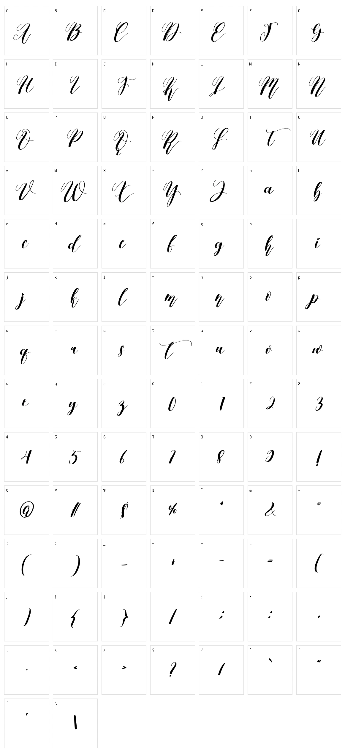 Vanillamilk Character Set