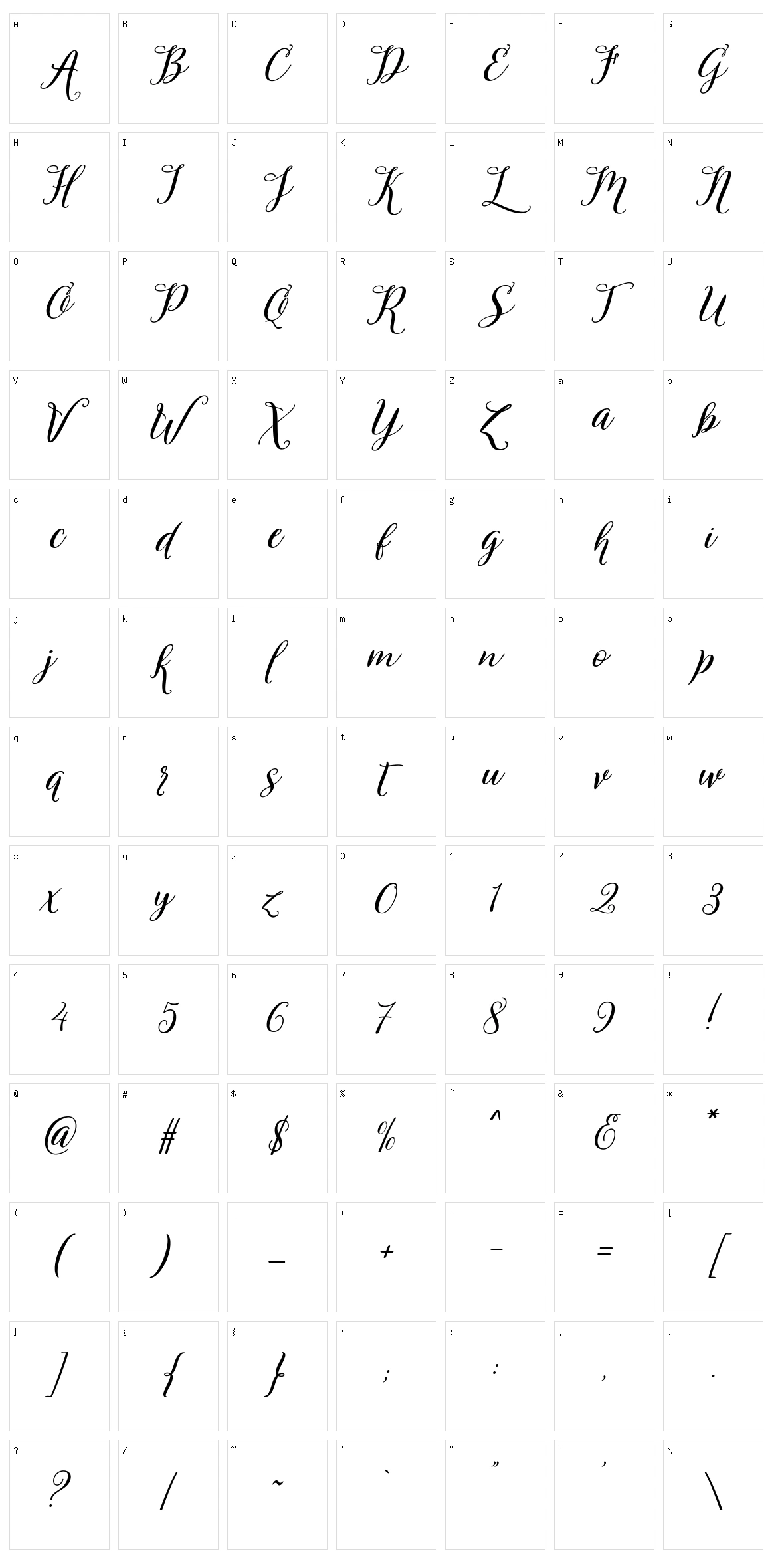 Varelisa Character Set