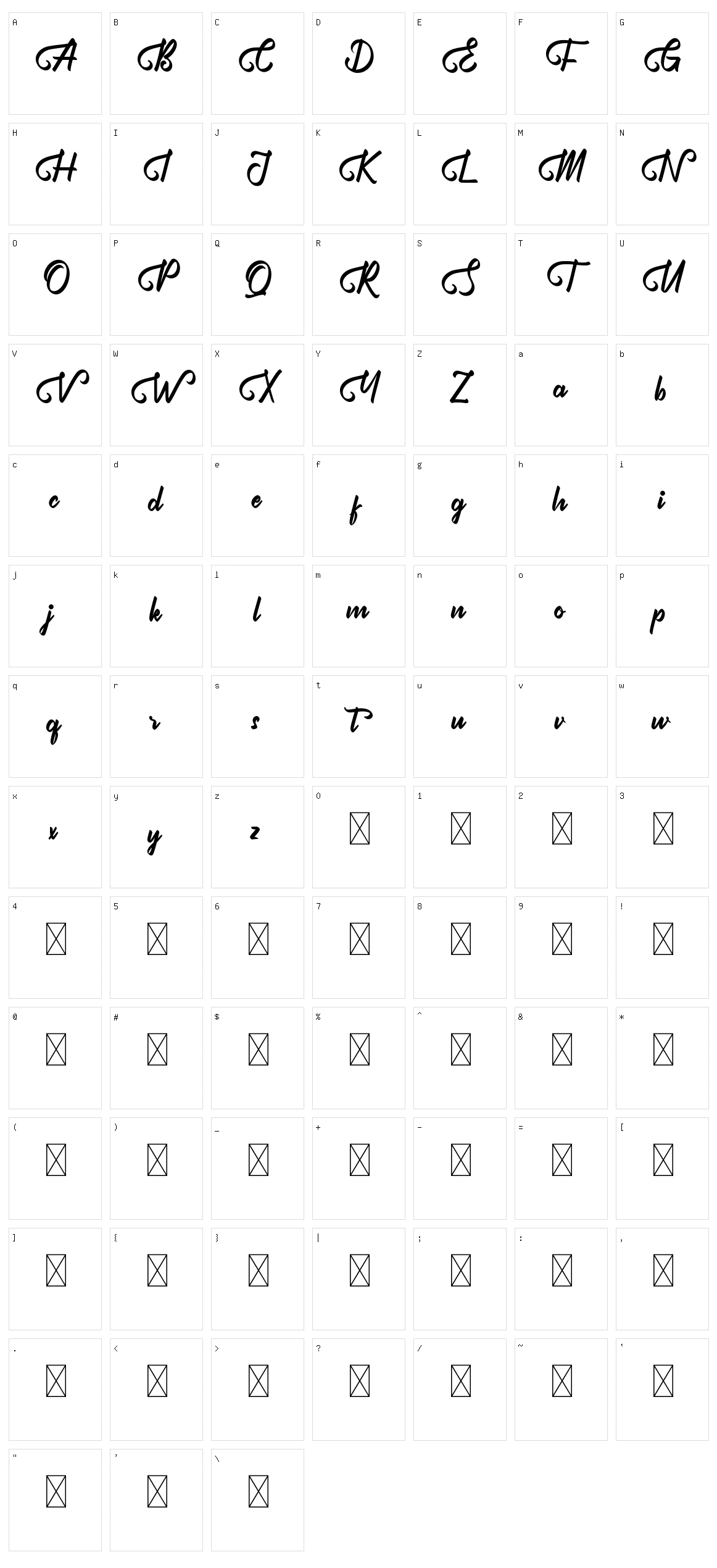 Varigation Character Set