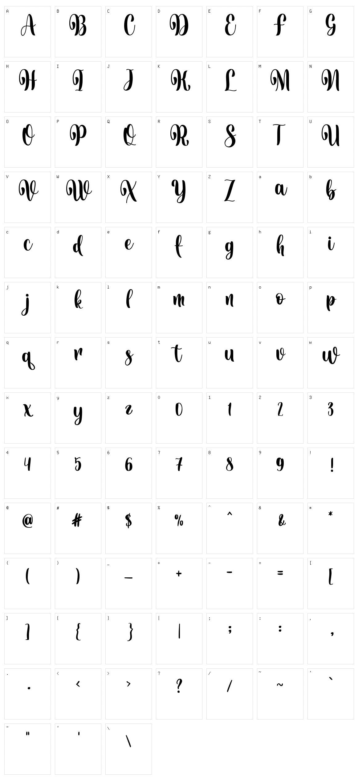 Vatins Lubis Character Set