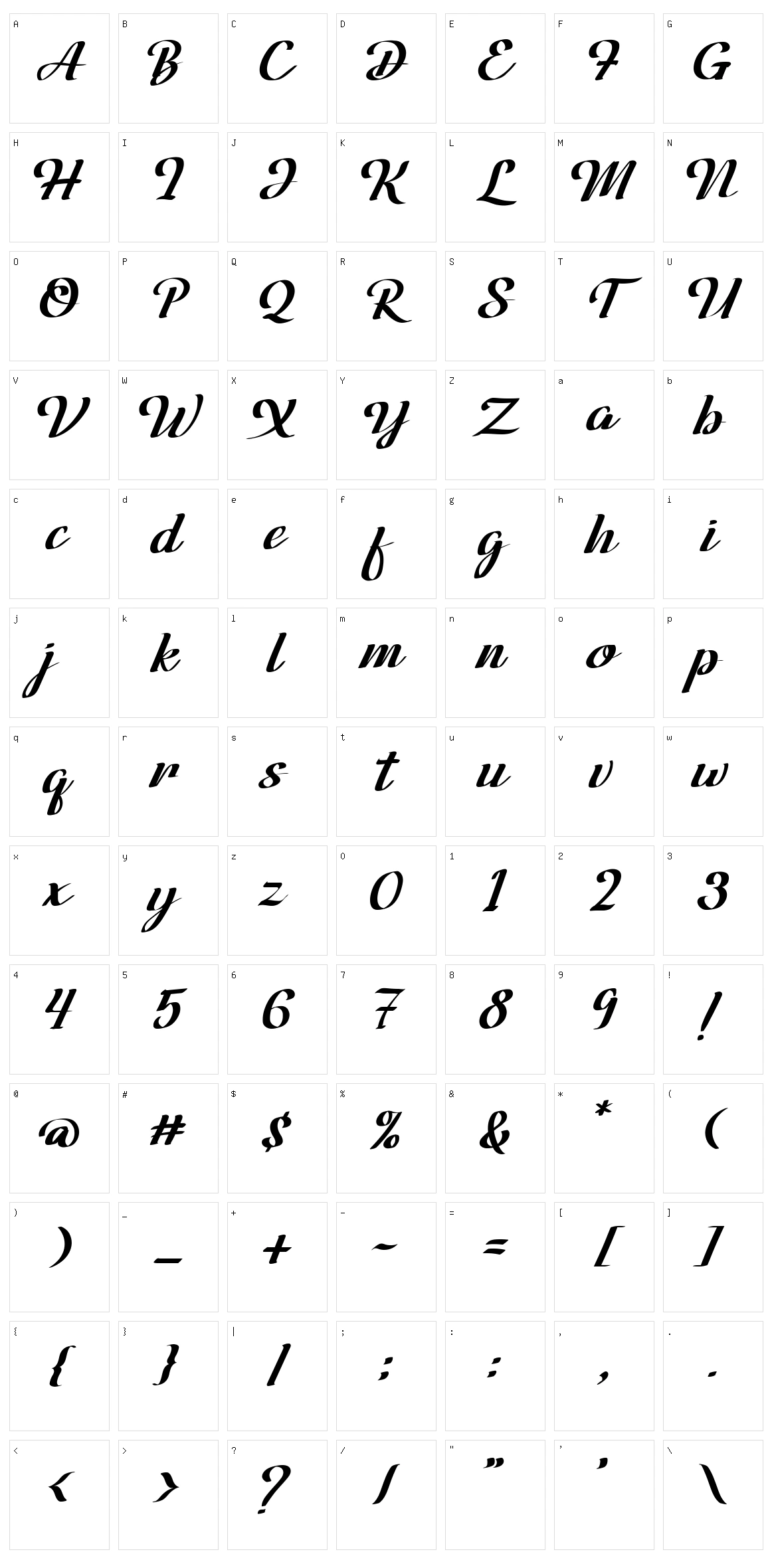 Venhille Quaver Character Set