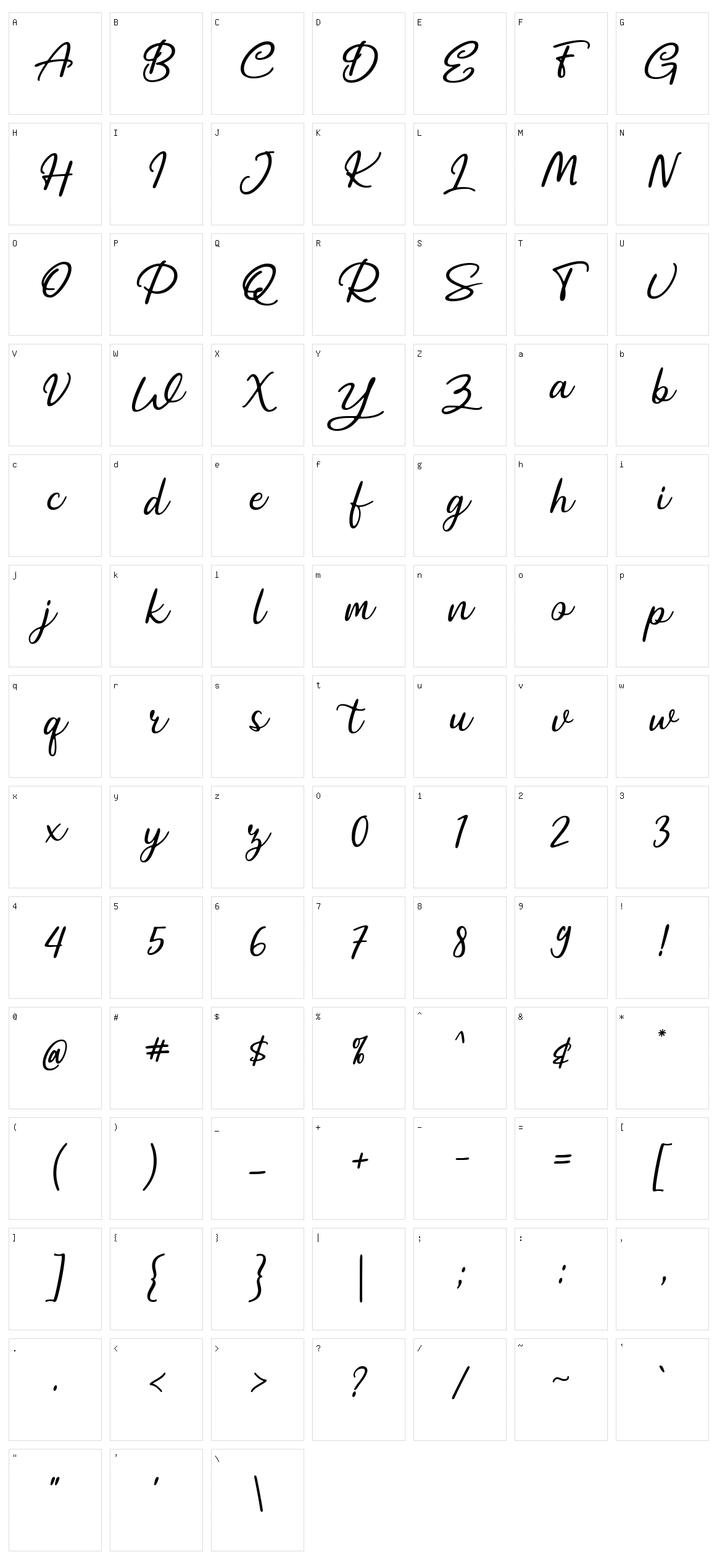 Vesetia Character Set