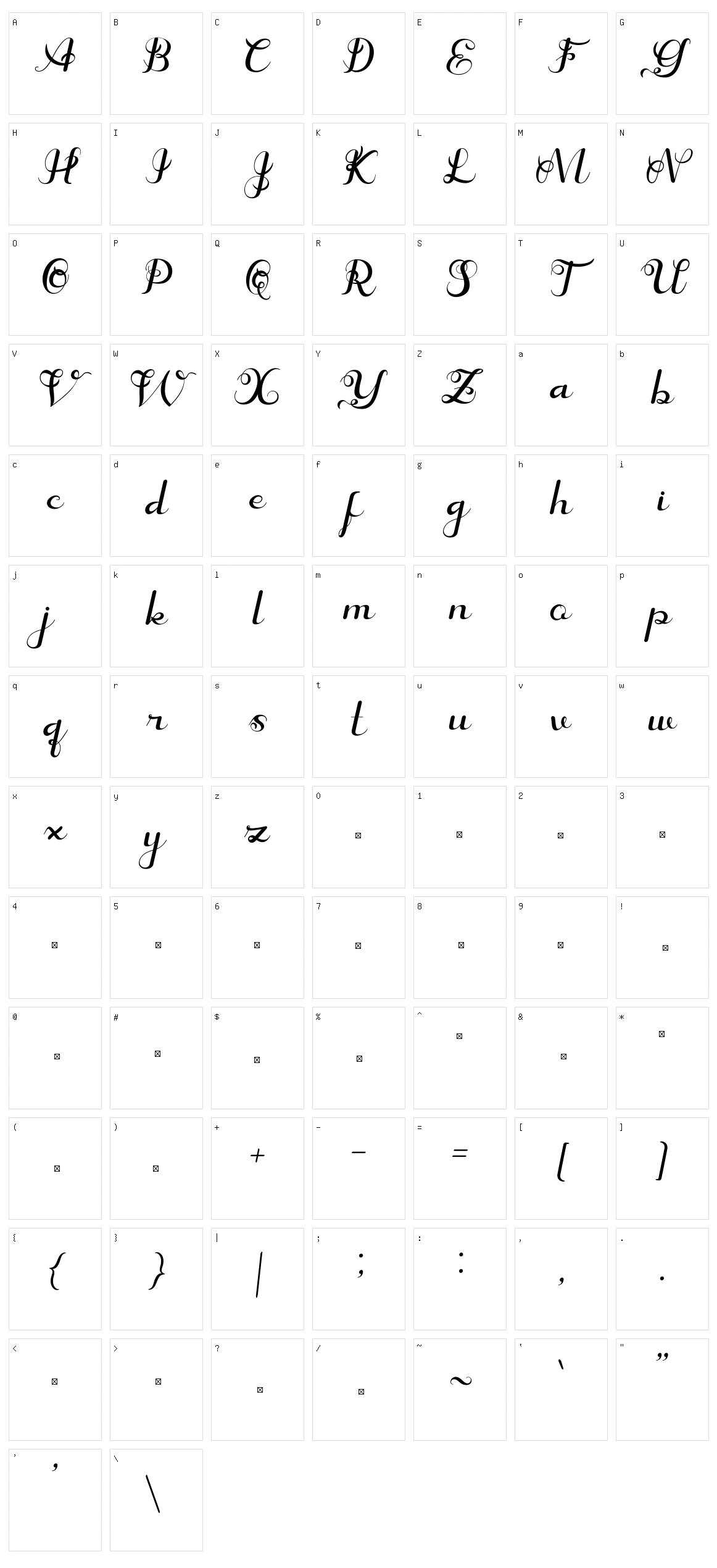 Vialuna Character Set