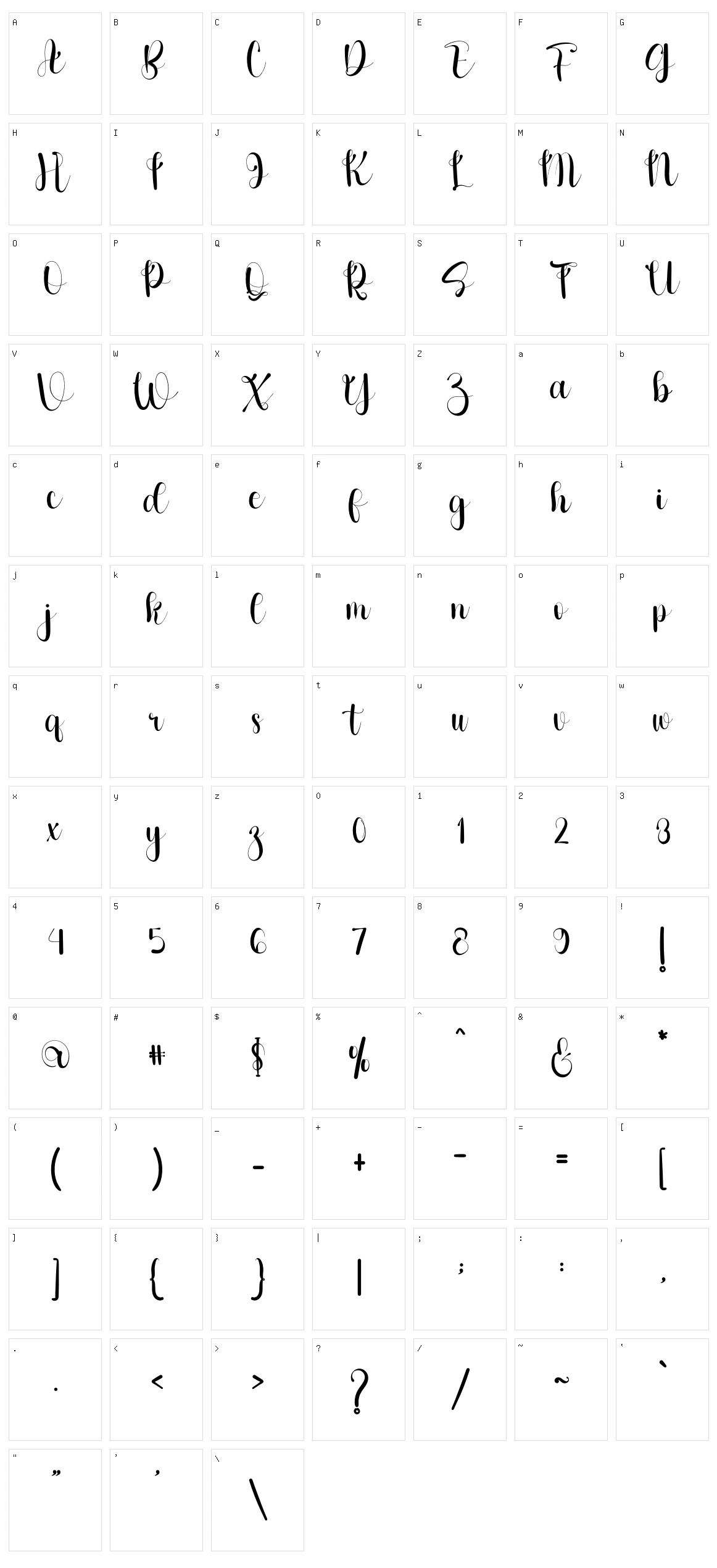 Vidiya Character Set