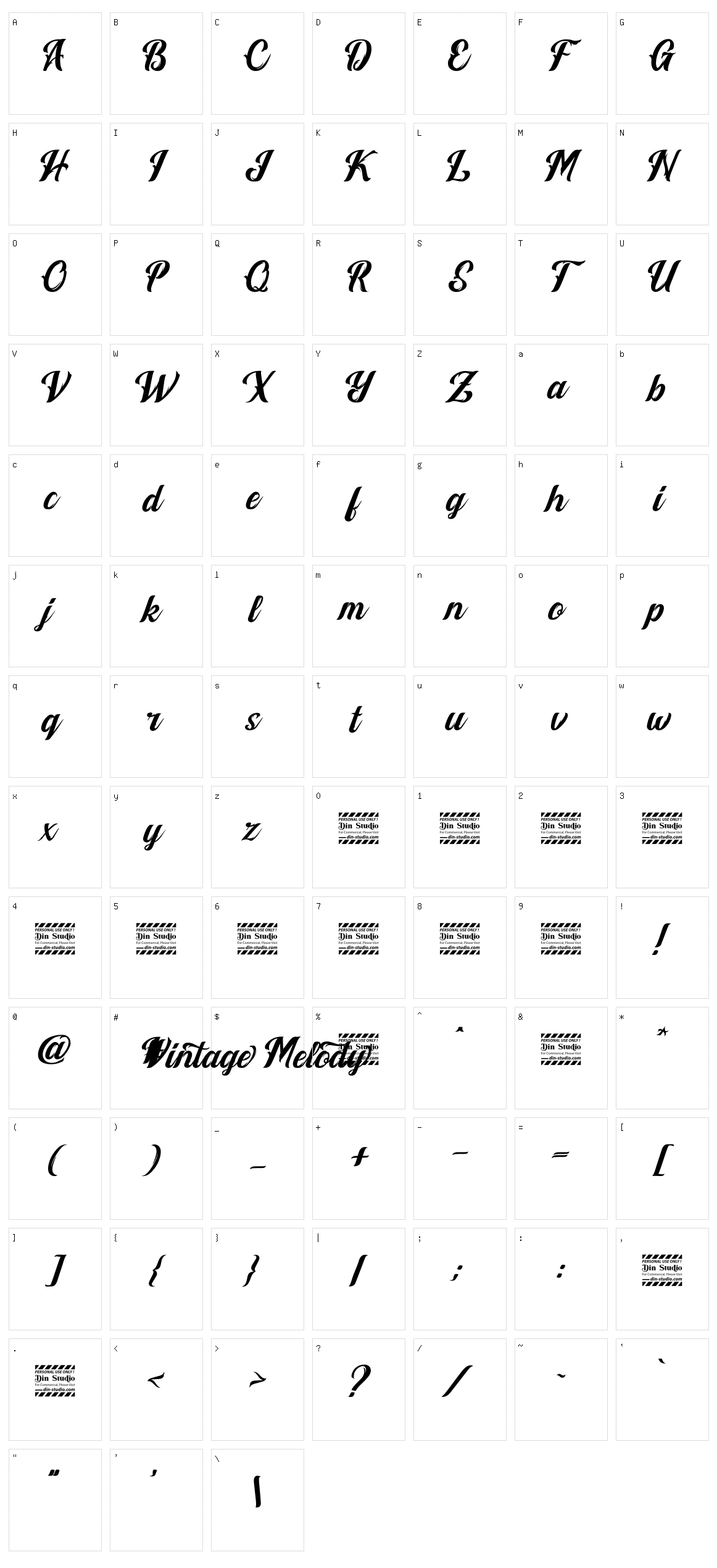 Vintage Melody Character Set
