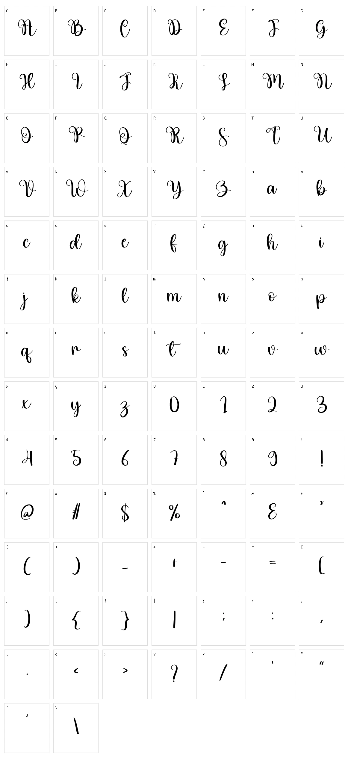 Vintage Signature Character Set