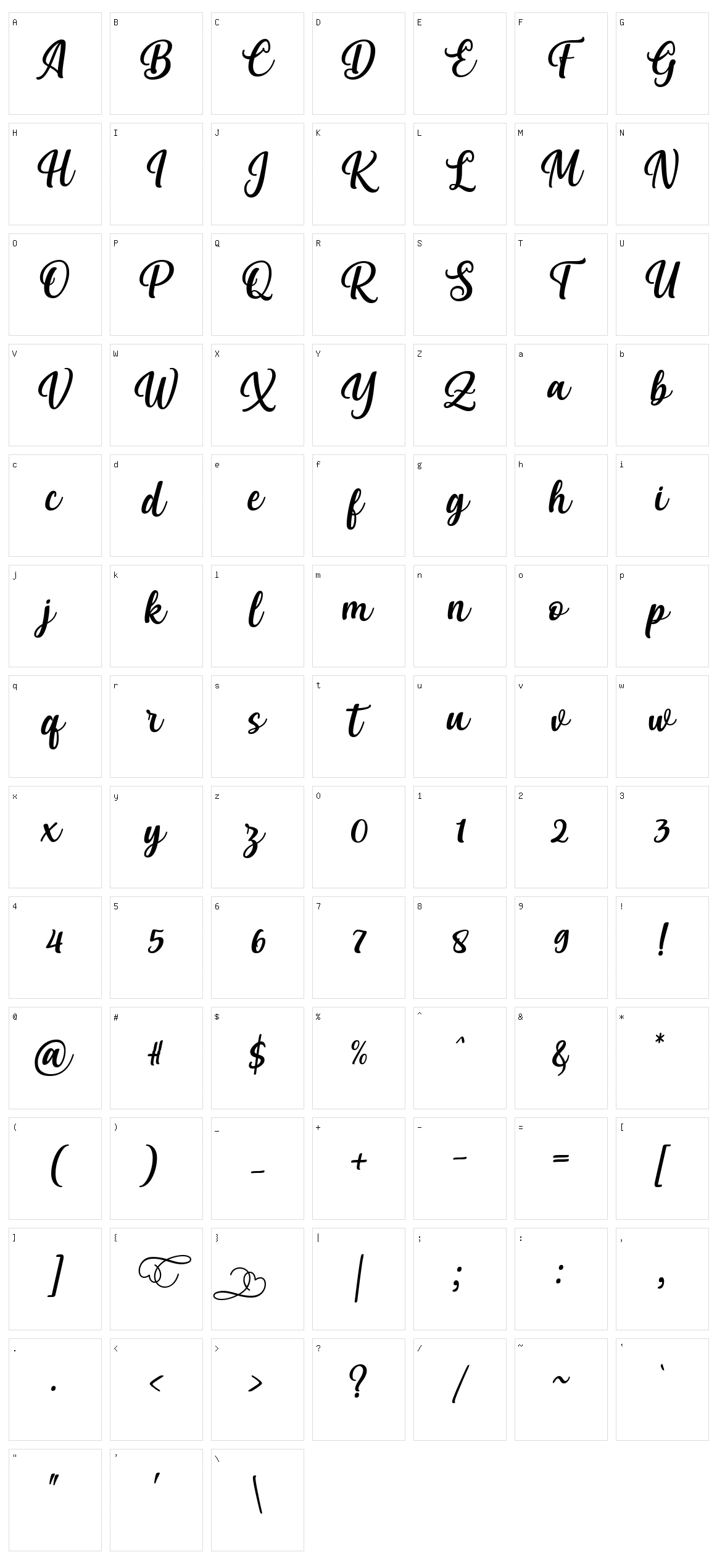 Vitalia Sesha Character Set