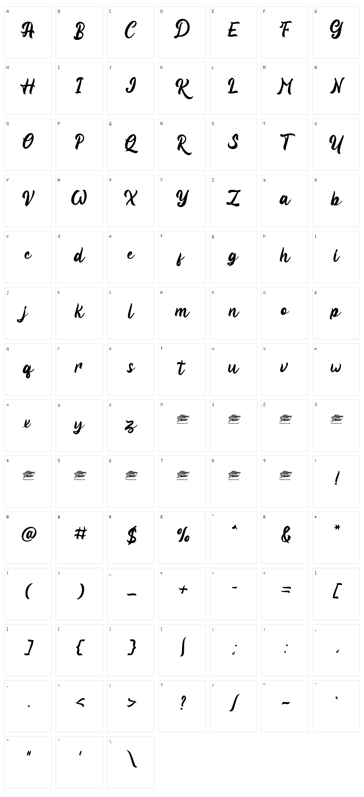 Viyona Character Set