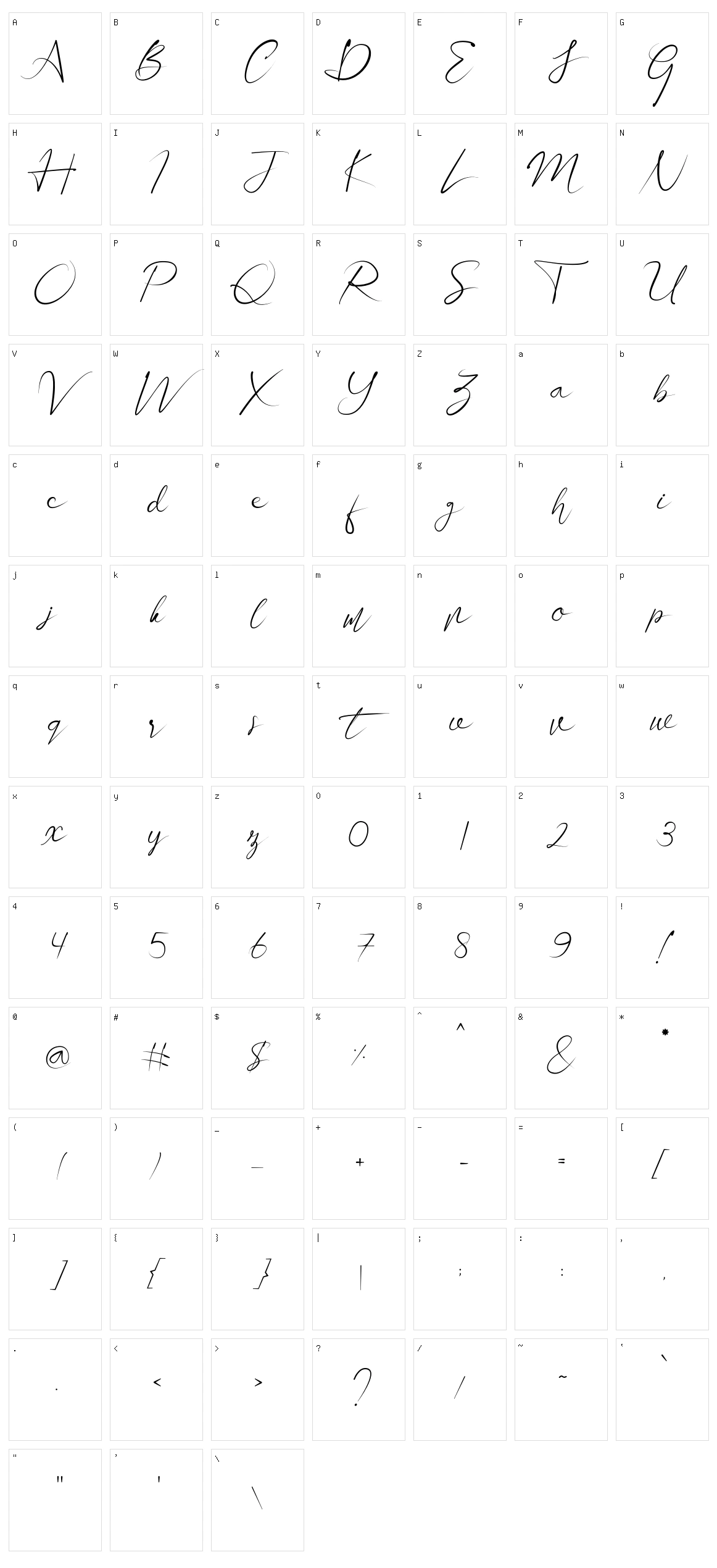Vontana Character Set