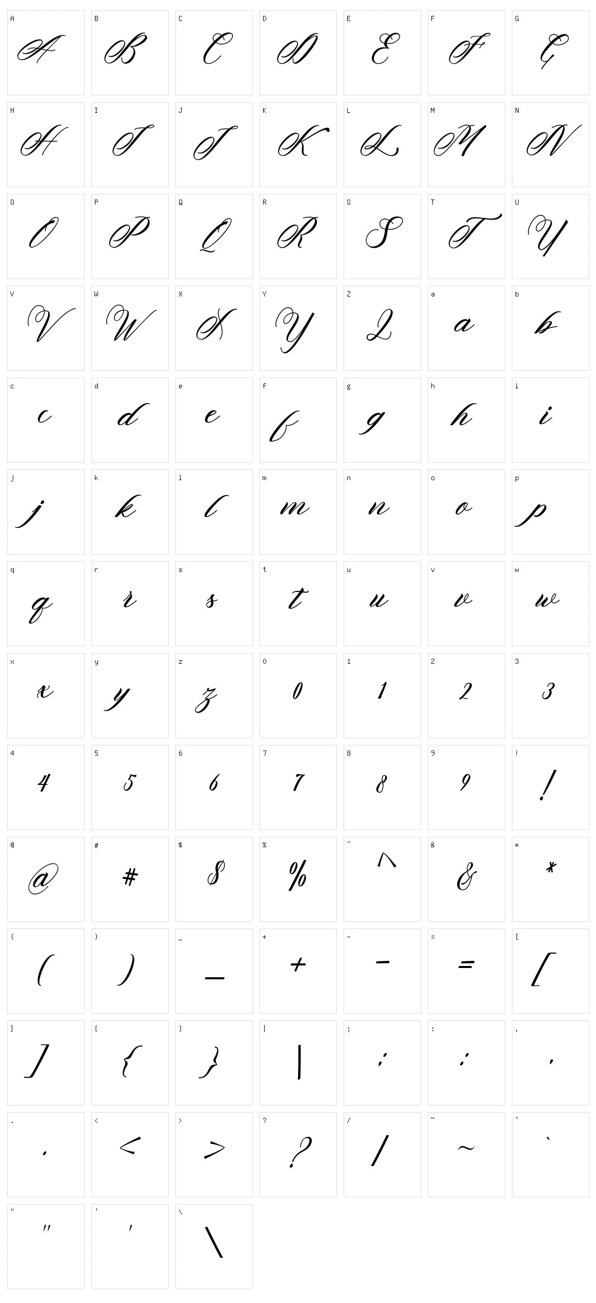 Vracter Work Character Set