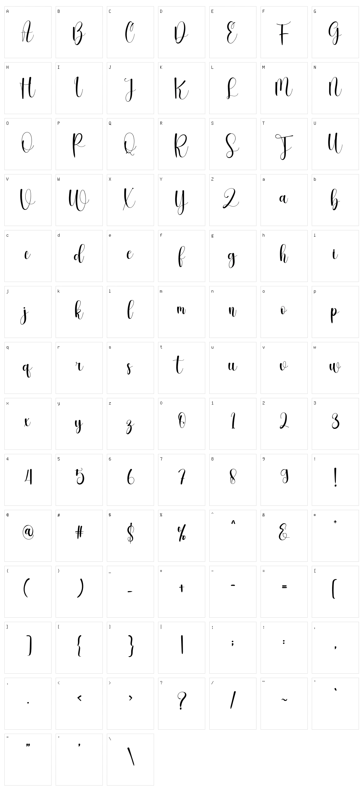 Washington Character Set