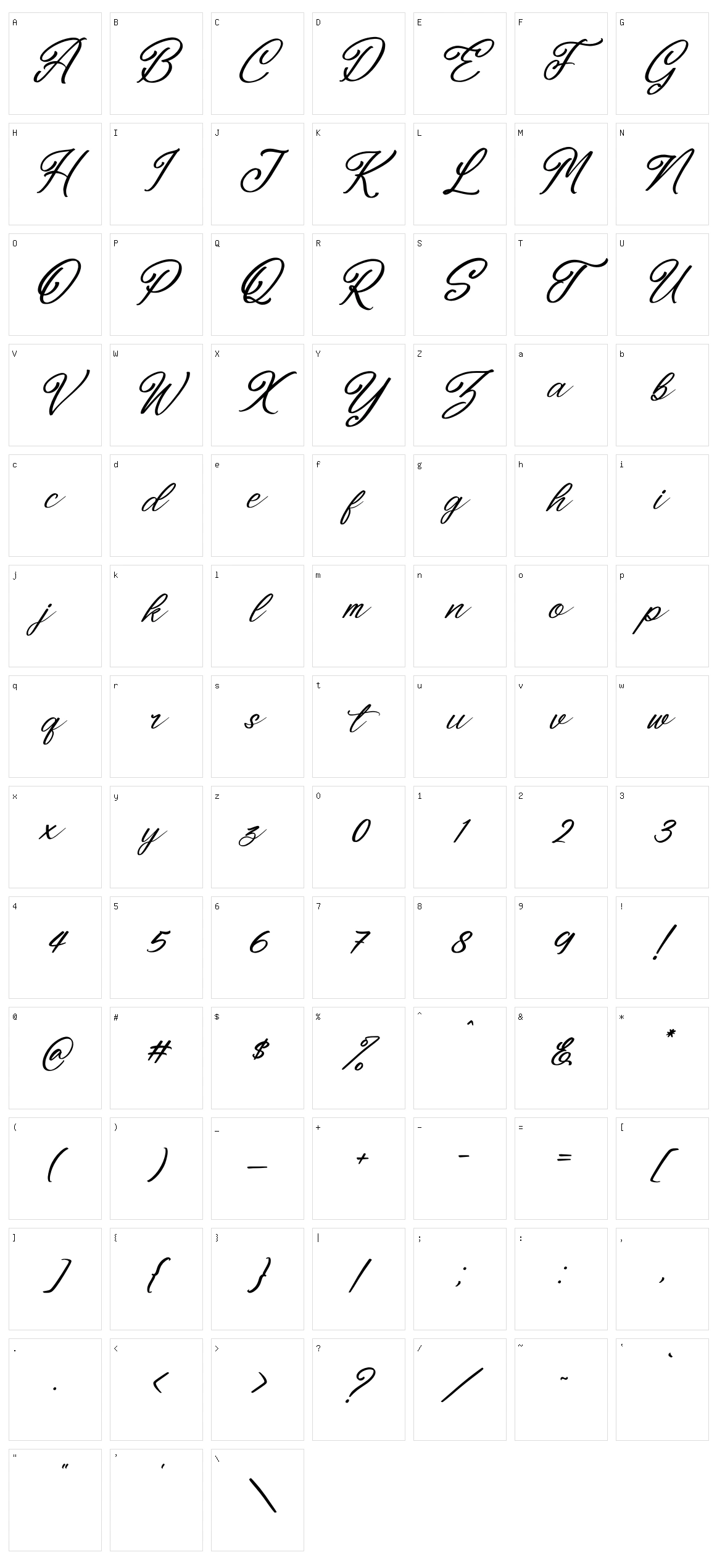 Washington Delmonte Character Set