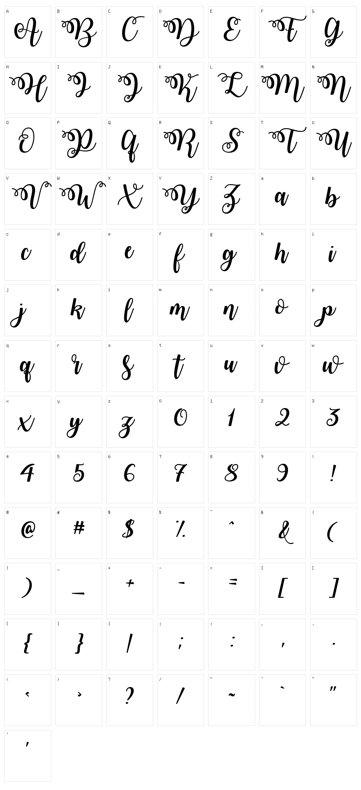 Watermelon Script 2 Character Set