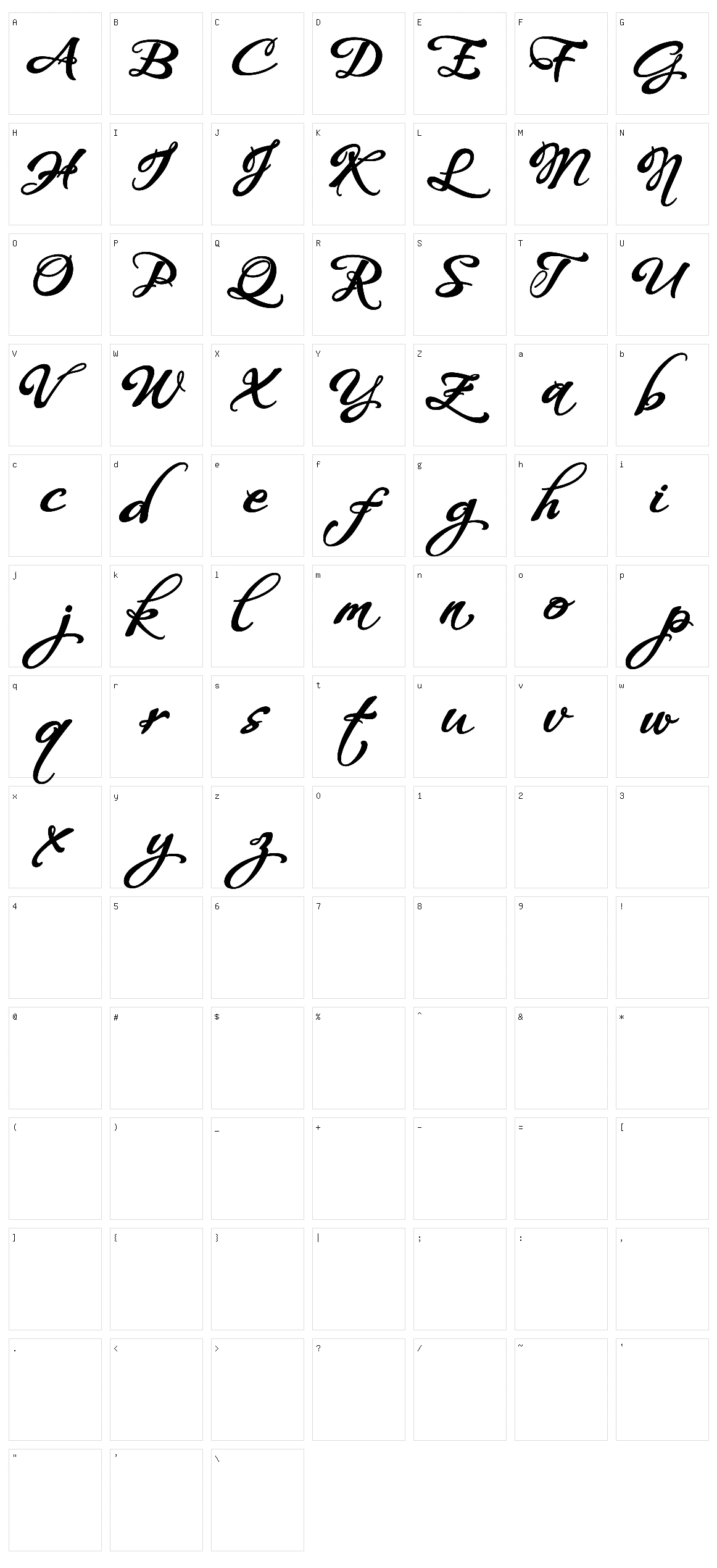 Whispers Calligraphy Sinuous Character Set