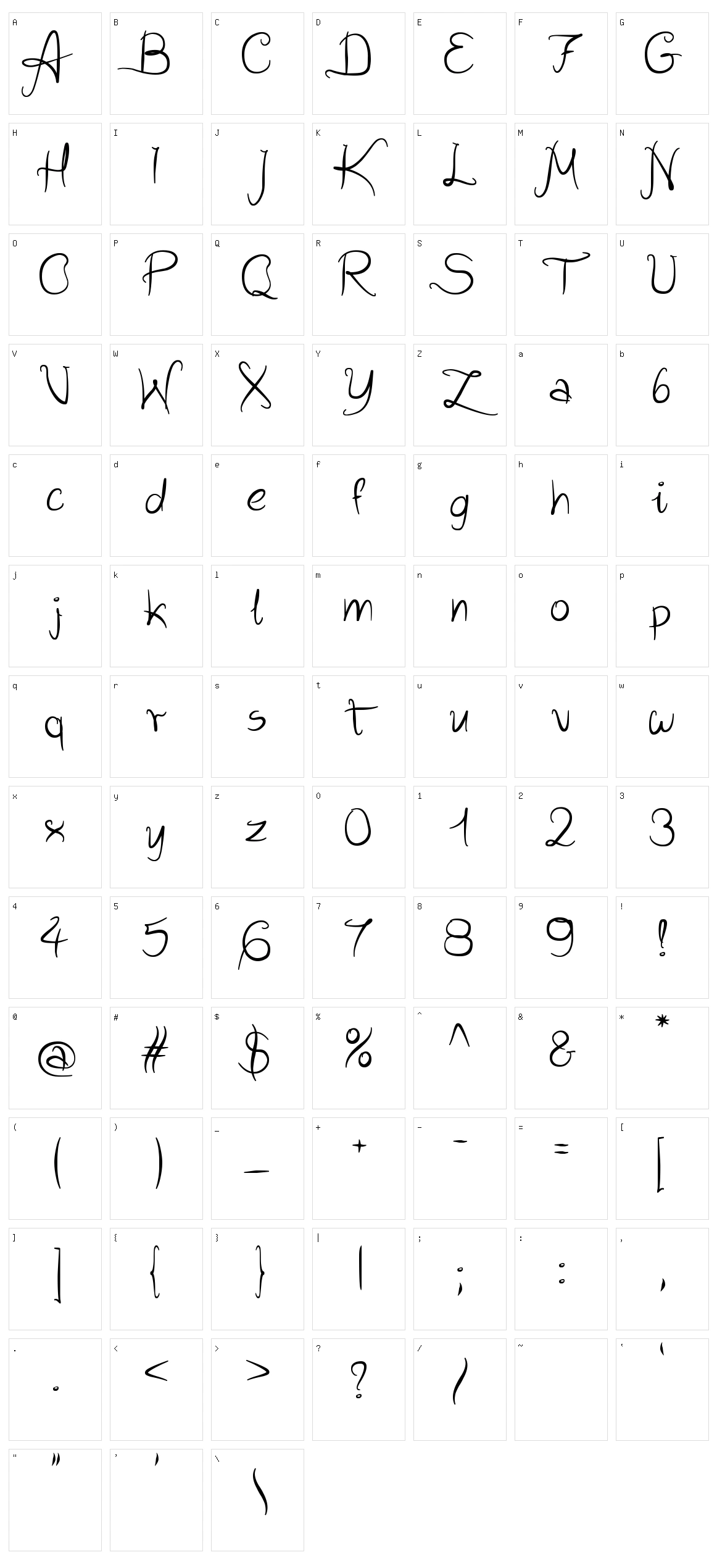 Wild Script Character Set