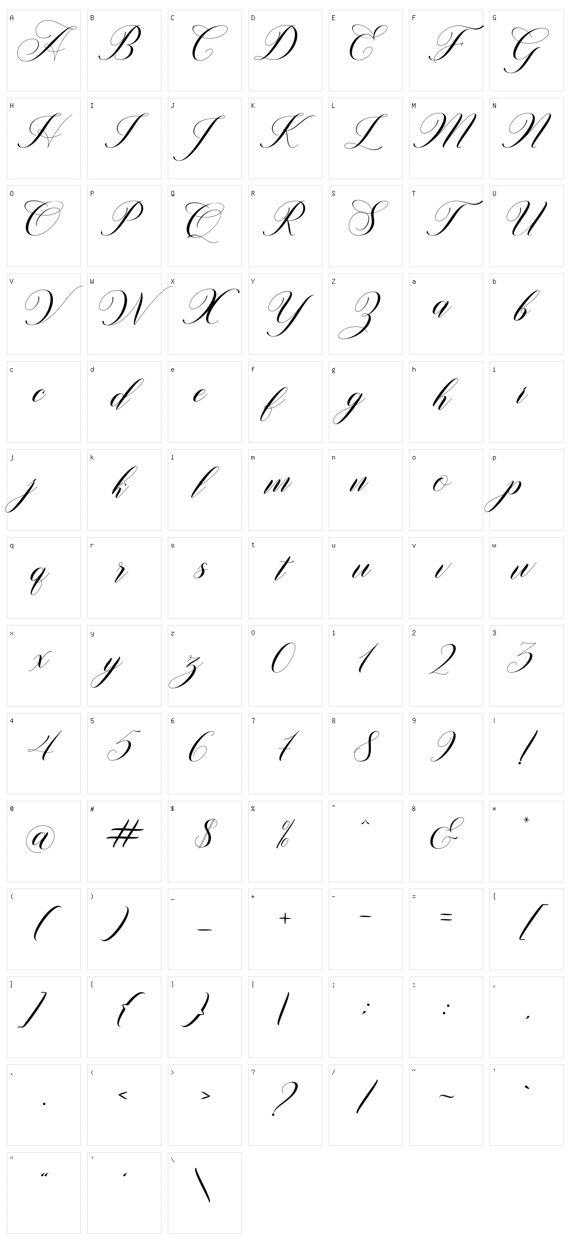 Willgets Character Set