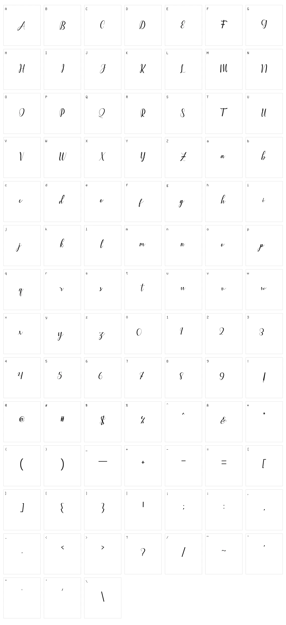 Williana Character Set