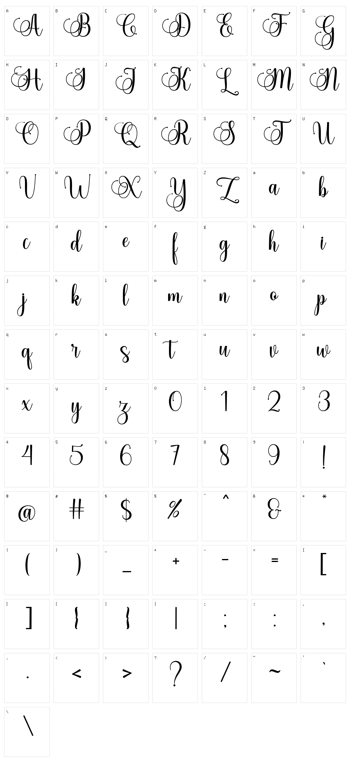 Willona Character Set