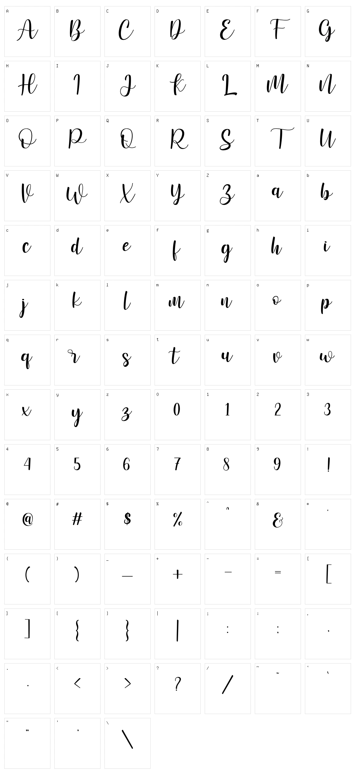 Winstonia Character Set