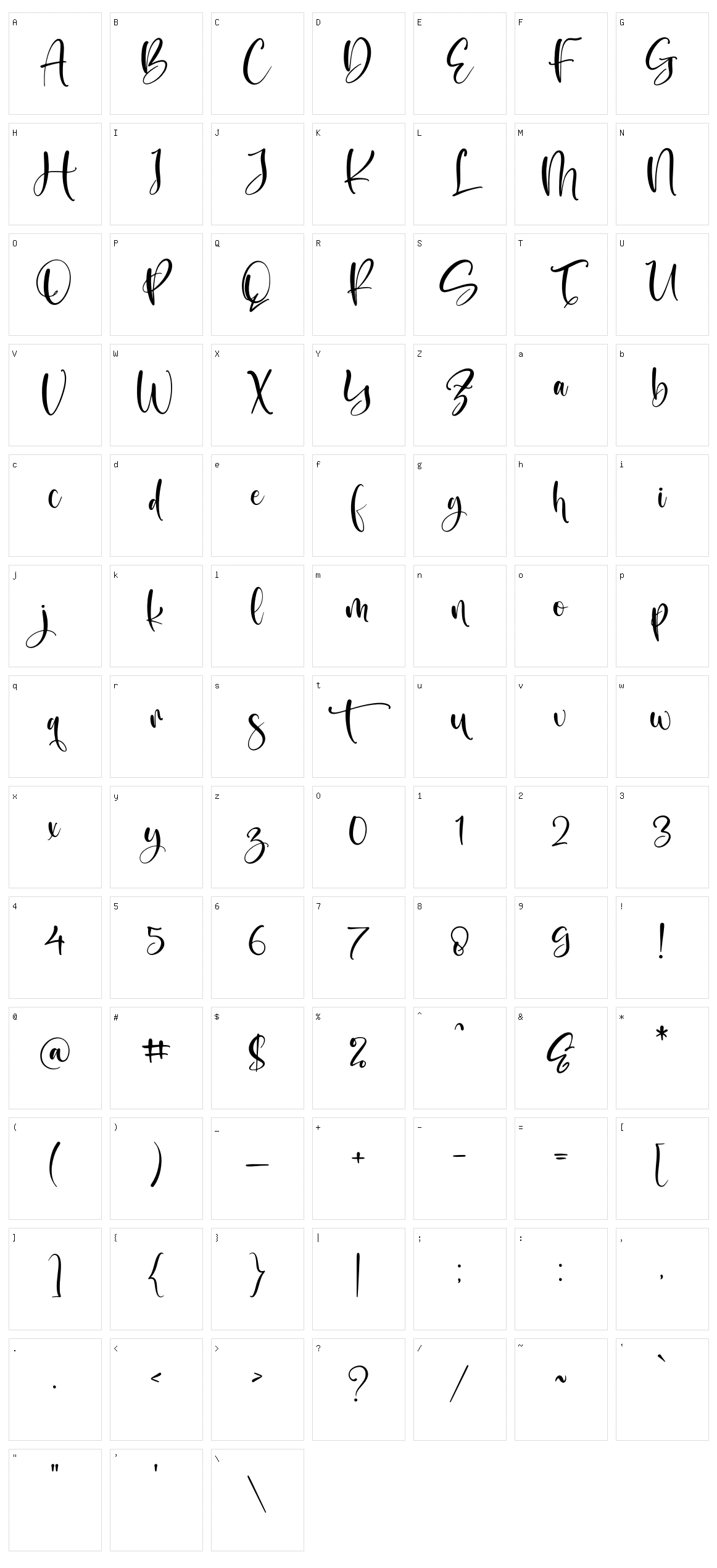 Wintersnow Character Set