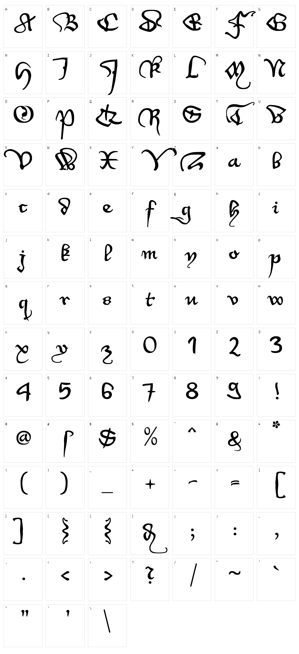 WirWenzlaw Rough Character Set