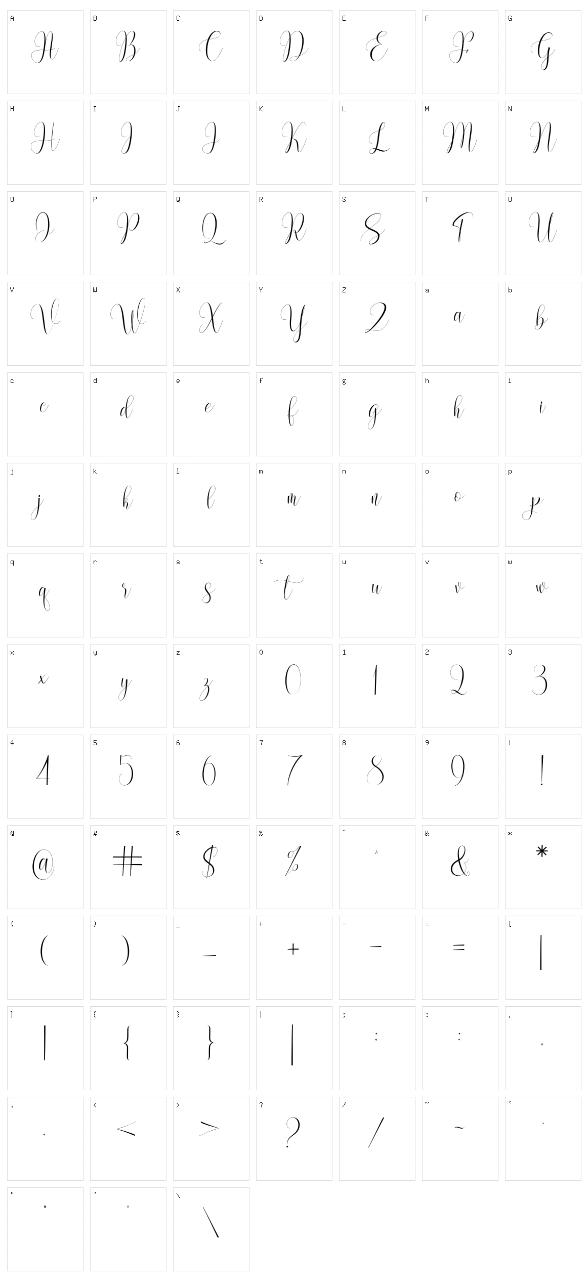 Wondelight Character Set