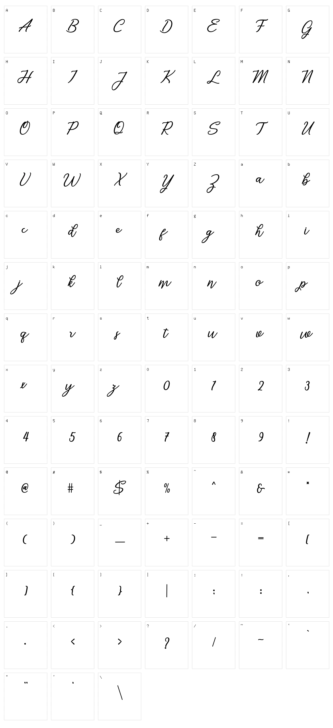 Wostella Character Set