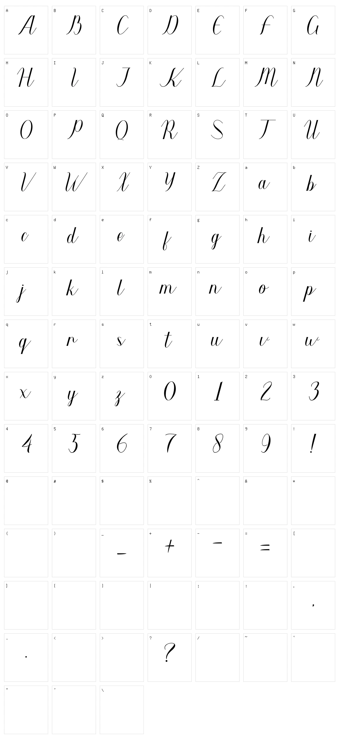 Wunderlust Character Set