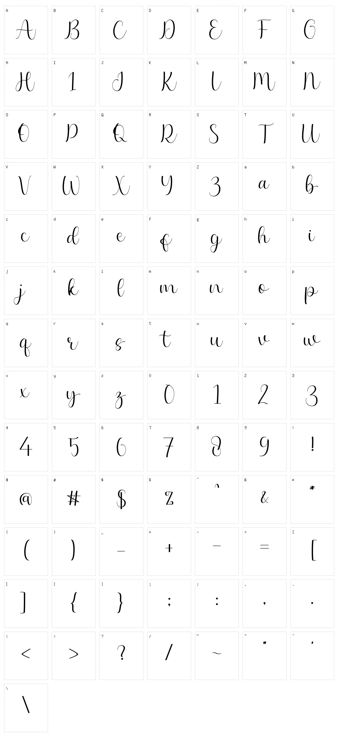 Wylona Character Set