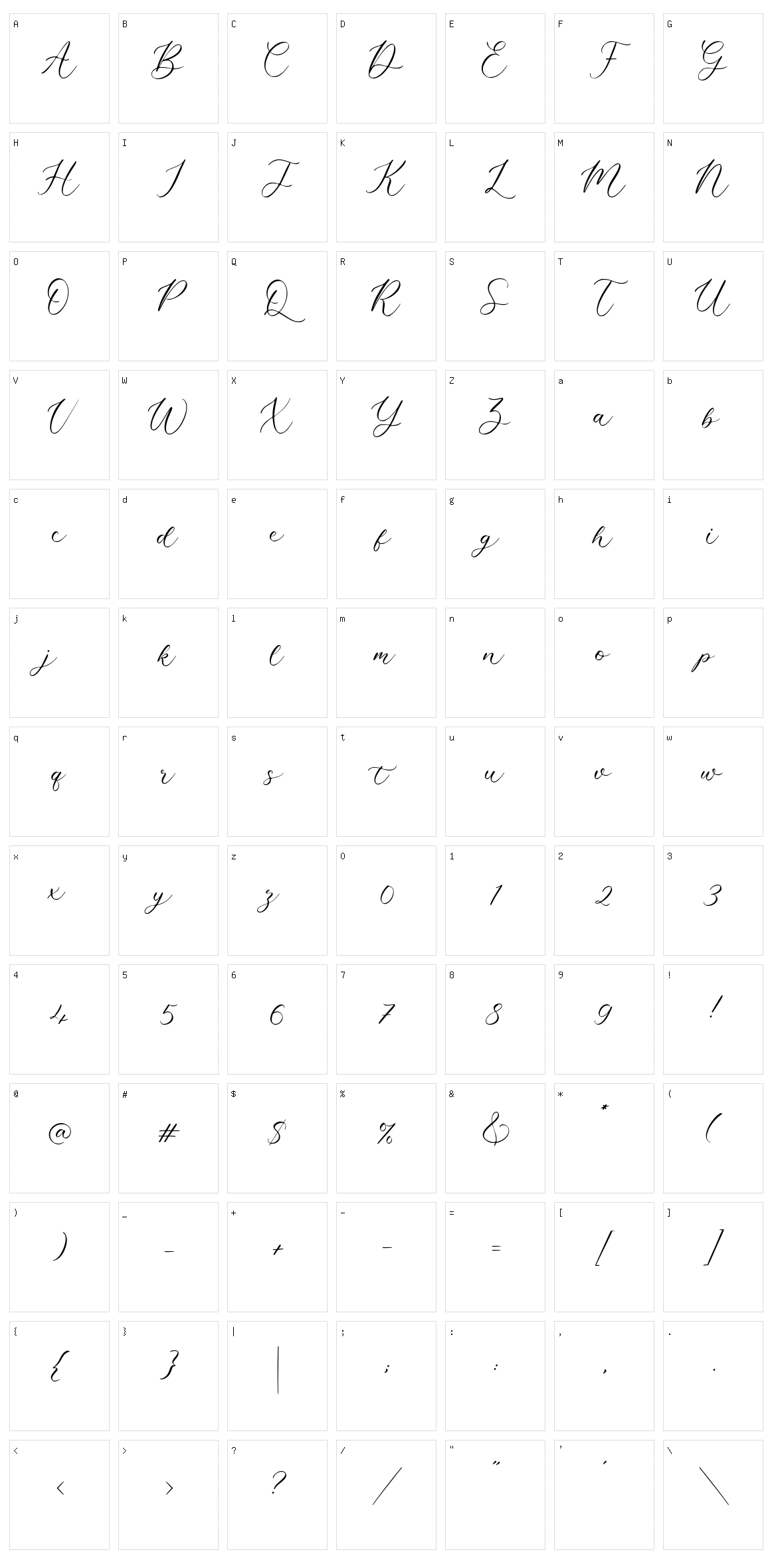 Xandria Character Set