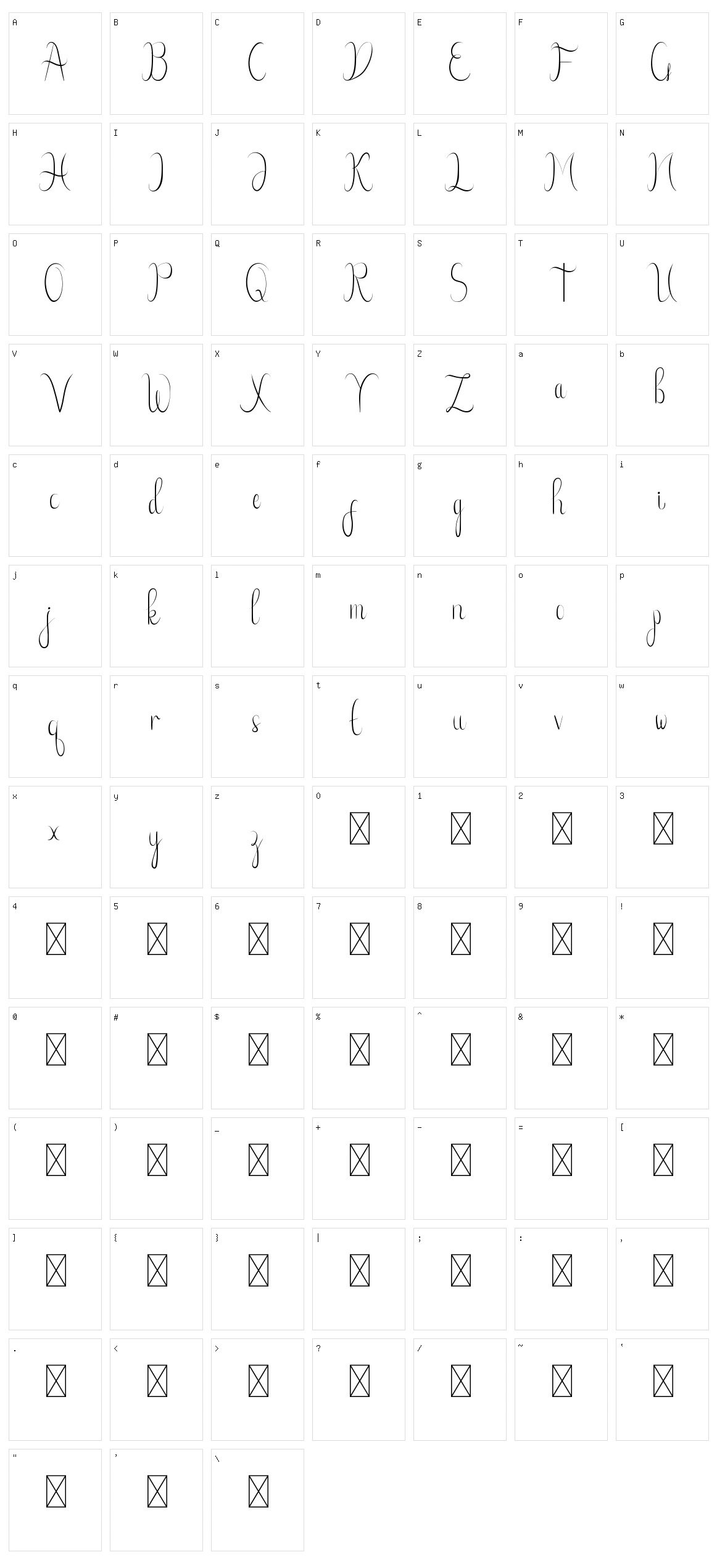 Xenia Urshina Character Set