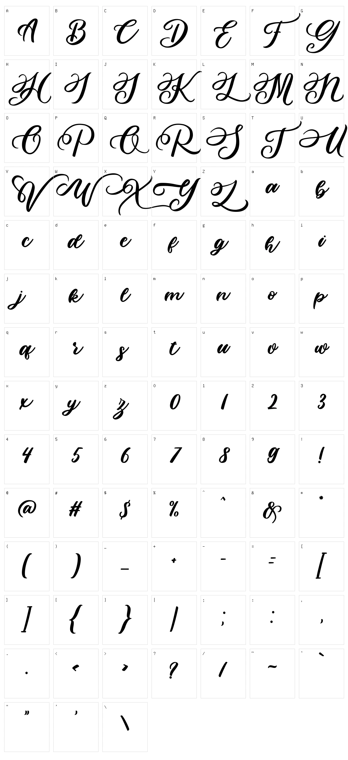 Xiolien Character Set