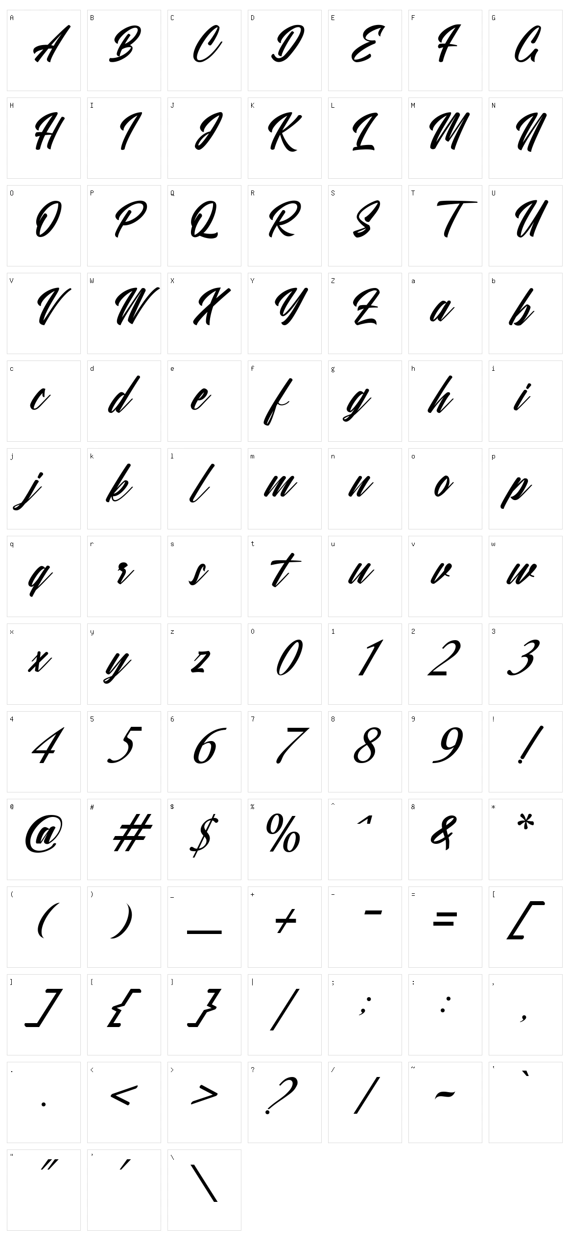 Yastrib Character Set