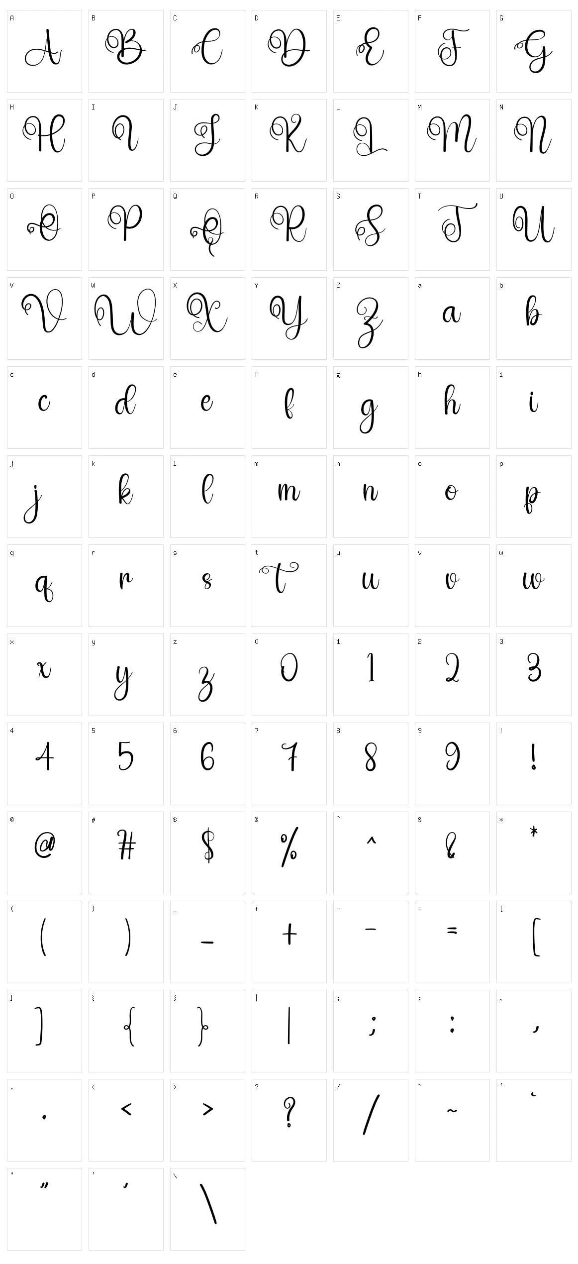 Yellow Character Set