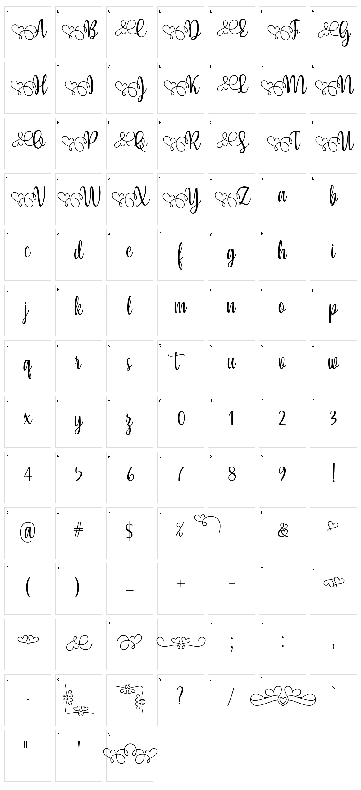 Yessy Character Set
