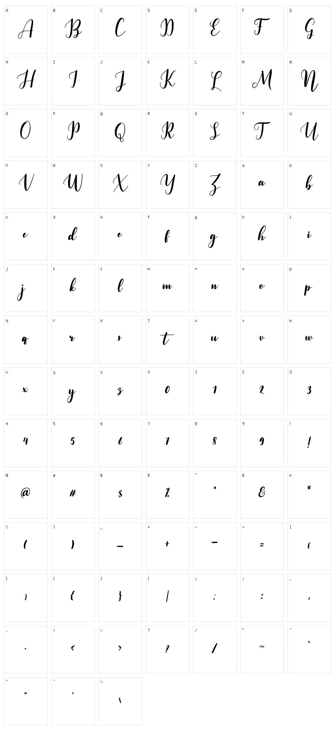 Zachary Character Set