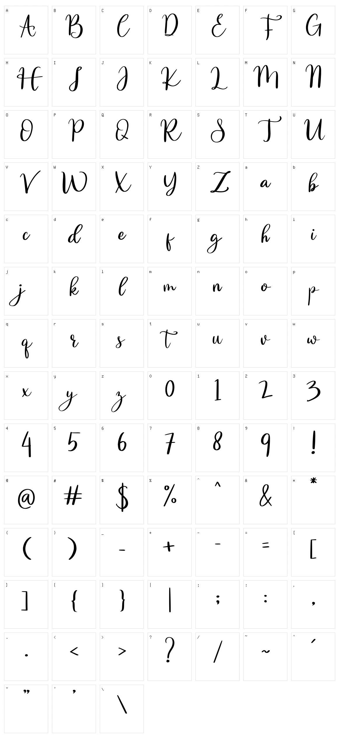 Zancook Character Set